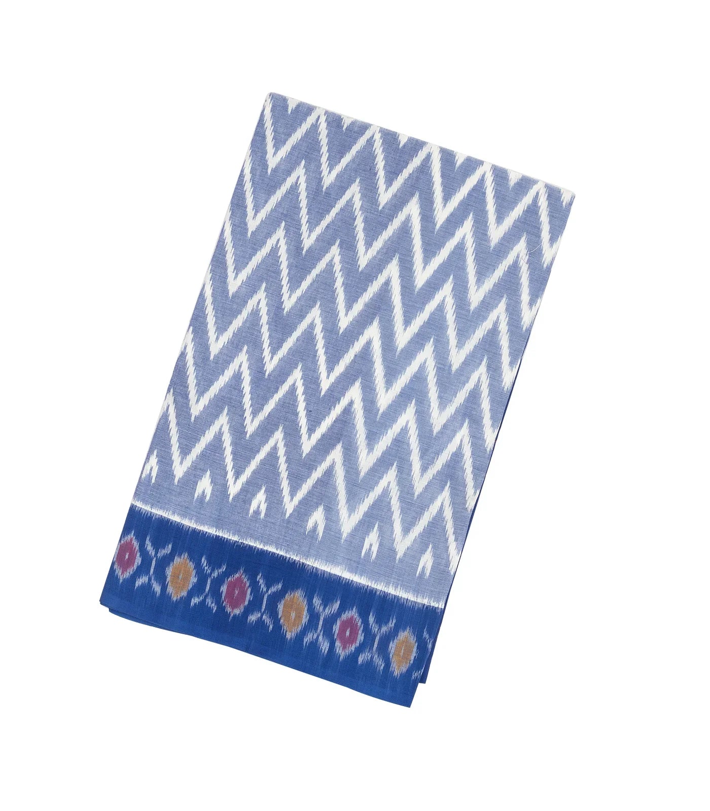 RmKV Light Blue Handloom Orissa Cotton Saree With Blue Border