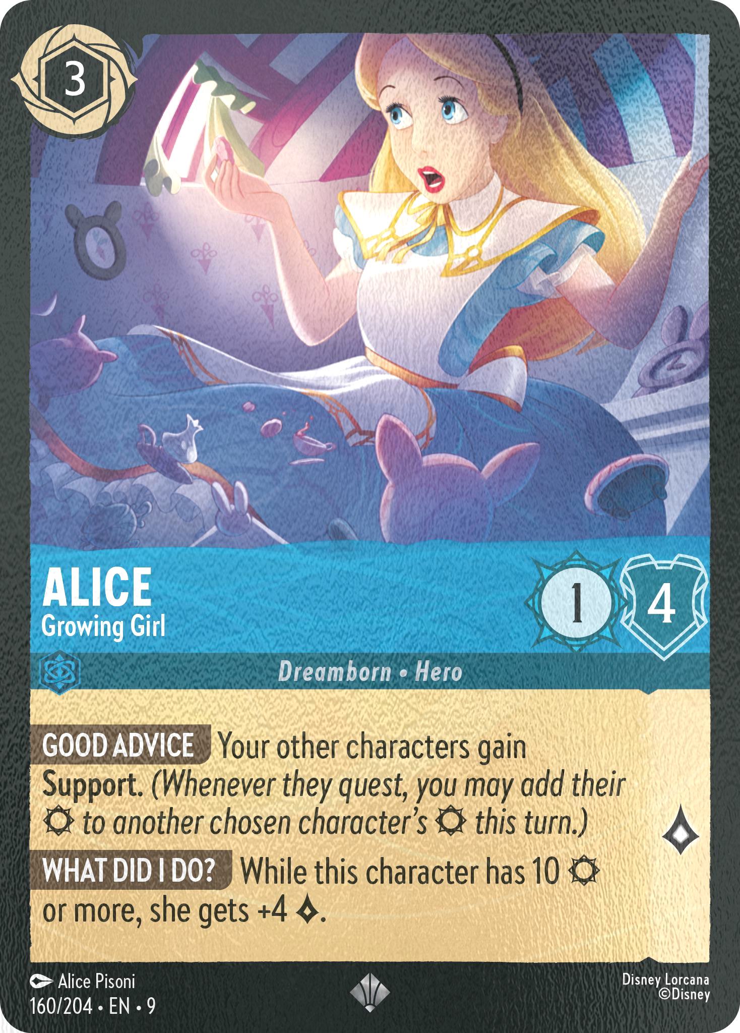 204 fabled cold – Lorcana Alice - Growing Girl - 160/204 [Fabled] [Cold Foil]