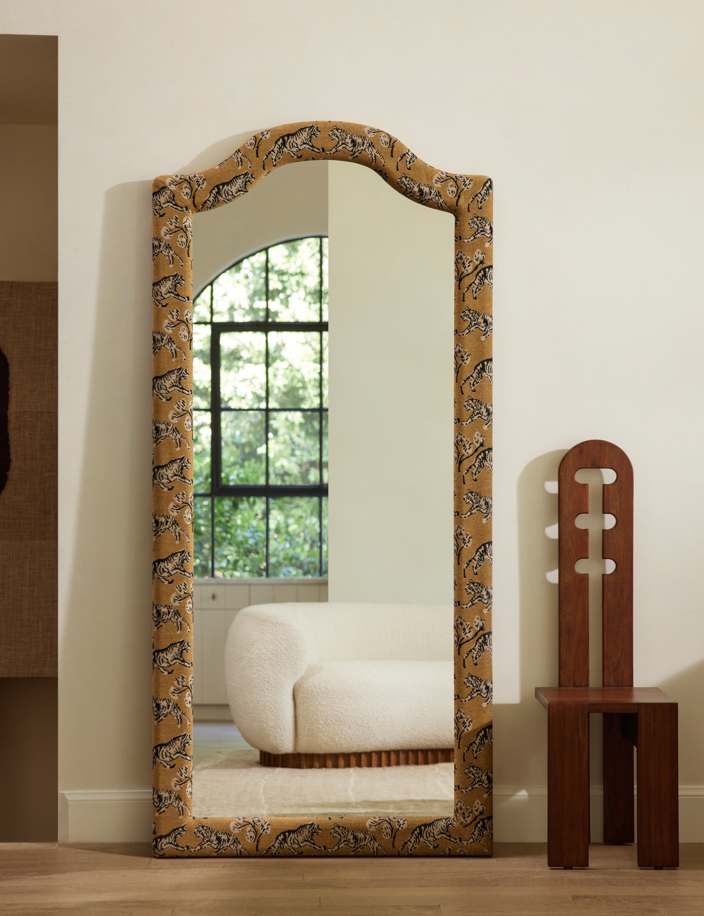 Lulu and Georgia Tiger Upholstered Full Length Mirror by Sarah Sherman Samuel - view 3