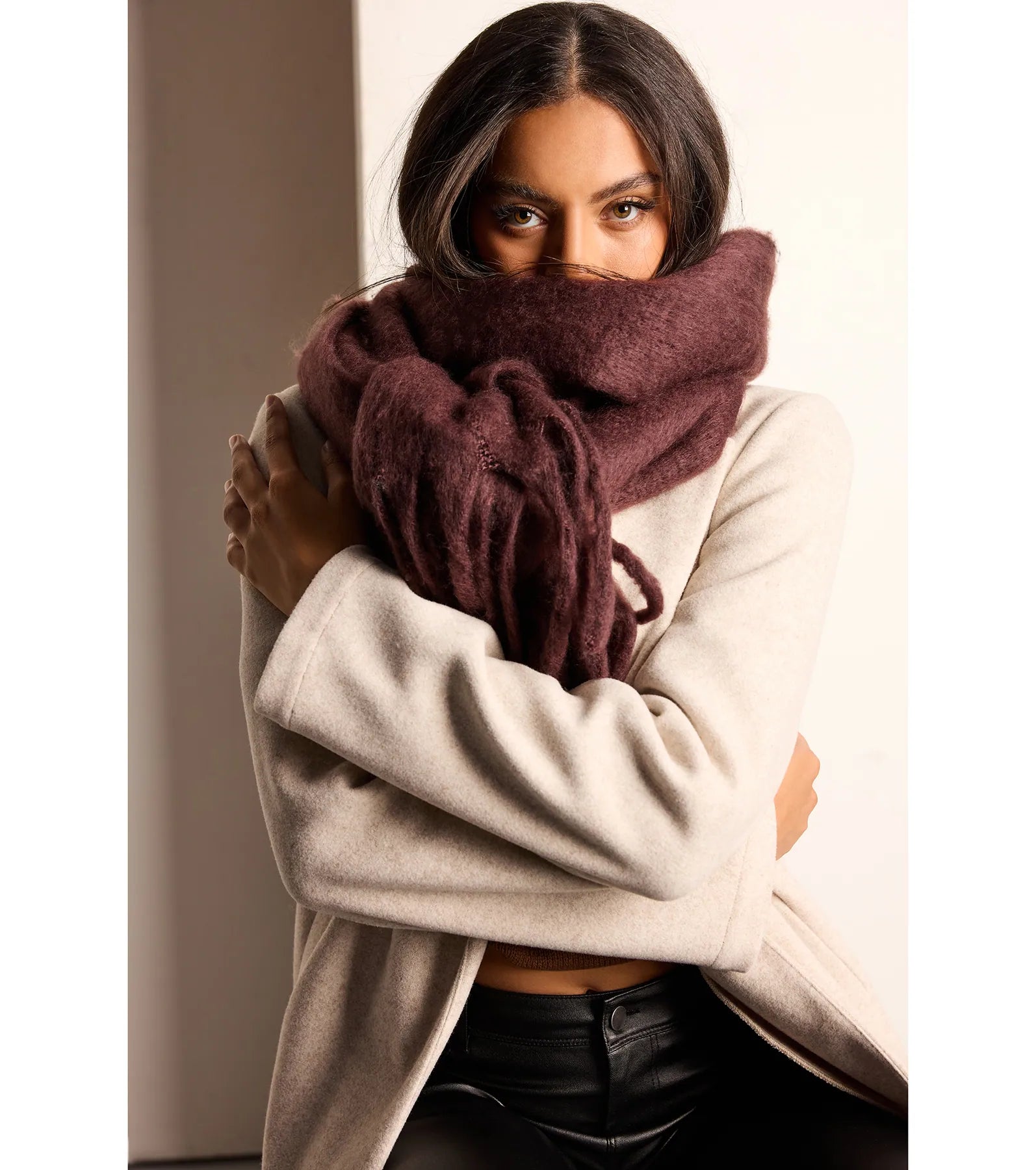 Windsor Layered In Luxe Oversized Fringe Scarf