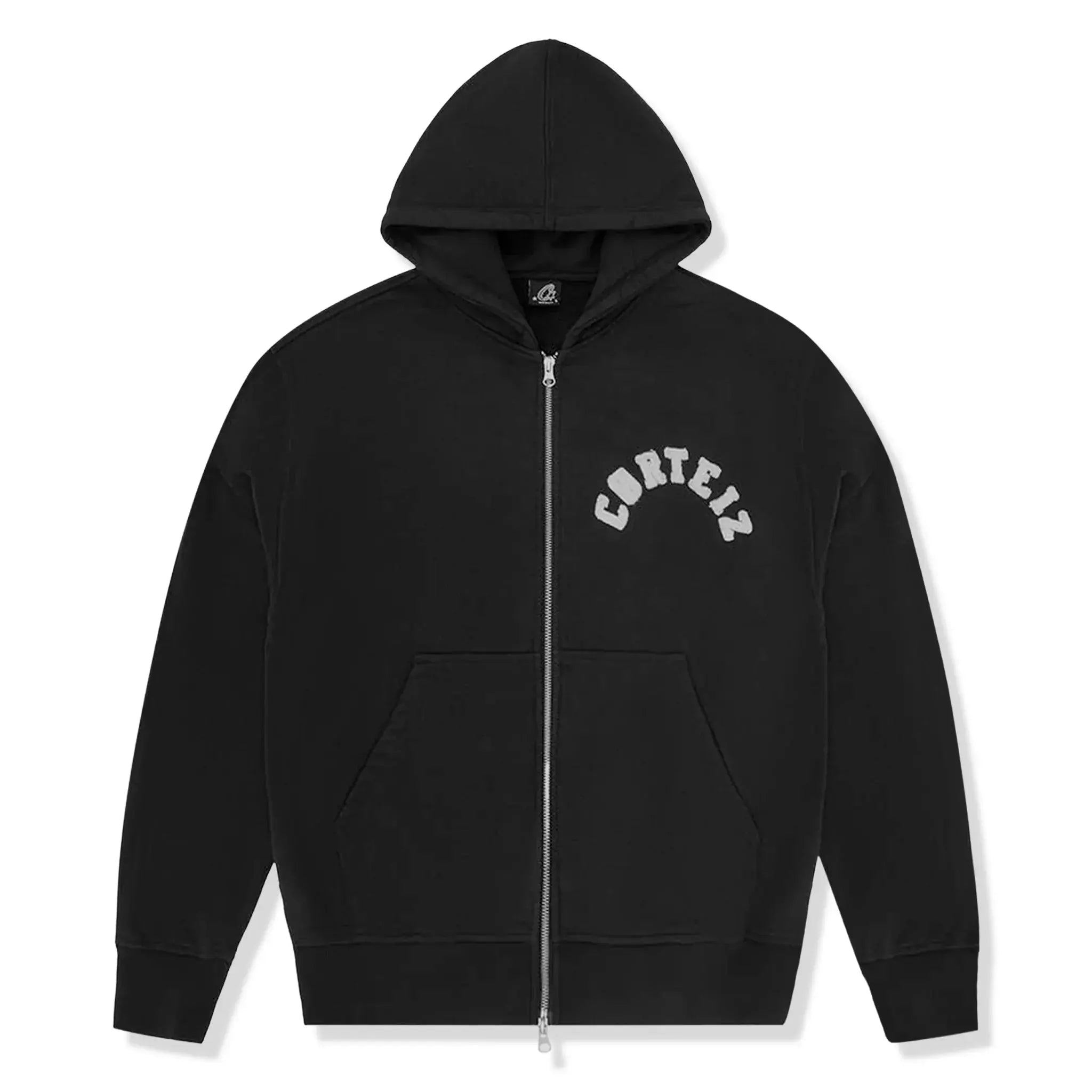 Corteiz Colly Arch Zip-Up Black Hoodie
