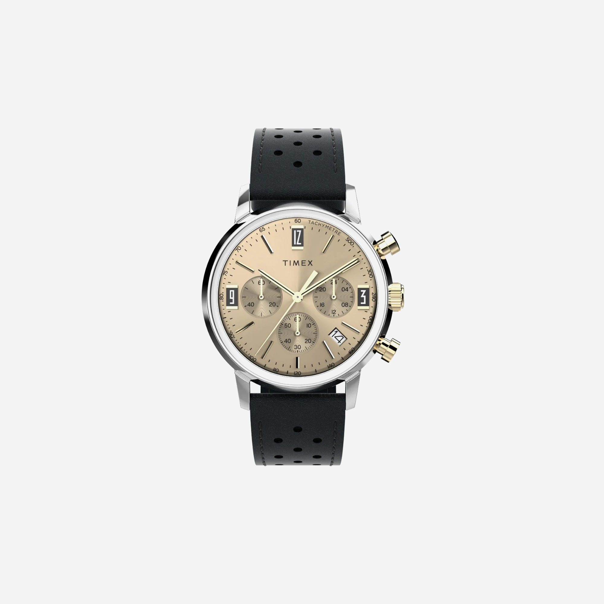 Brown beige watch – Timex 40mm Men's Beige Analog Round Stainless Steel Dial Brown / Beige Watch