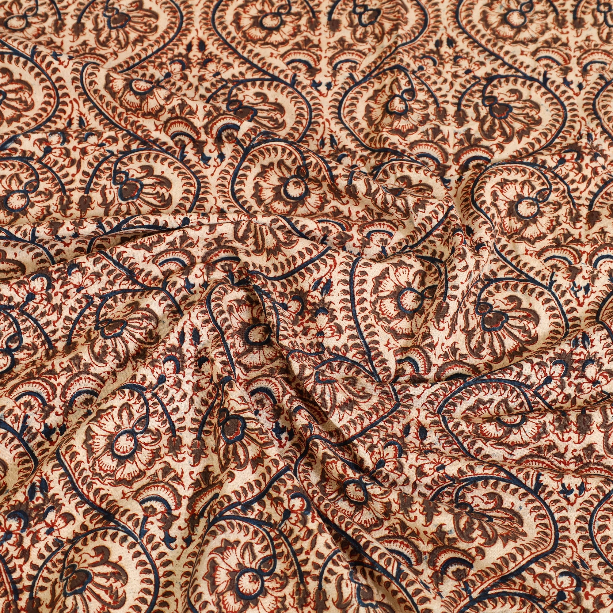 PITCHUKA SRINIVAS KALAMKARI PEDANA Brown - Block Print Cotton Pedana Kalamkari Bed Sheet 14 - view 4