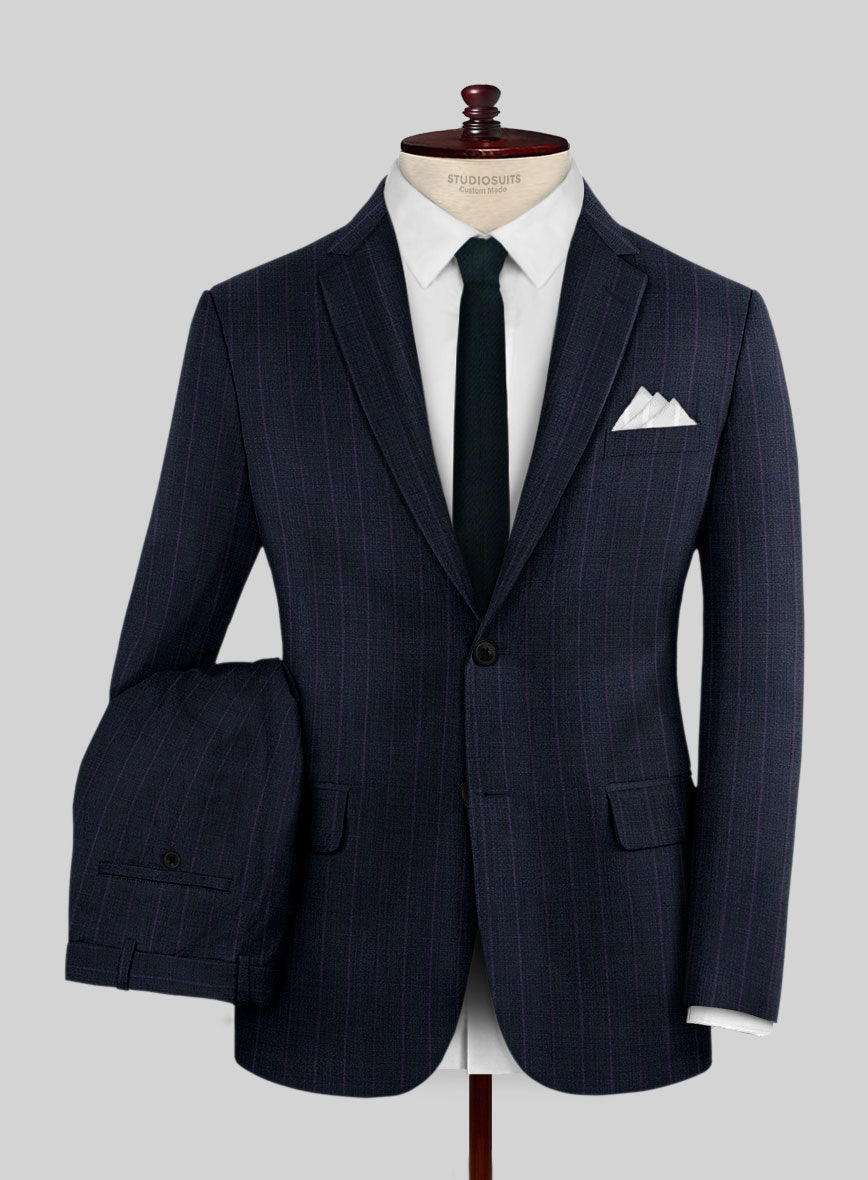 StudioSuits Napolean Gavino Stripe Blue Wool Suit - view 2