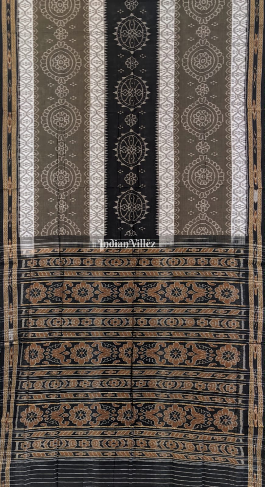 IndianVillèz Multicolored Sambalpuri Ikat Maniabandha Cotton Saree