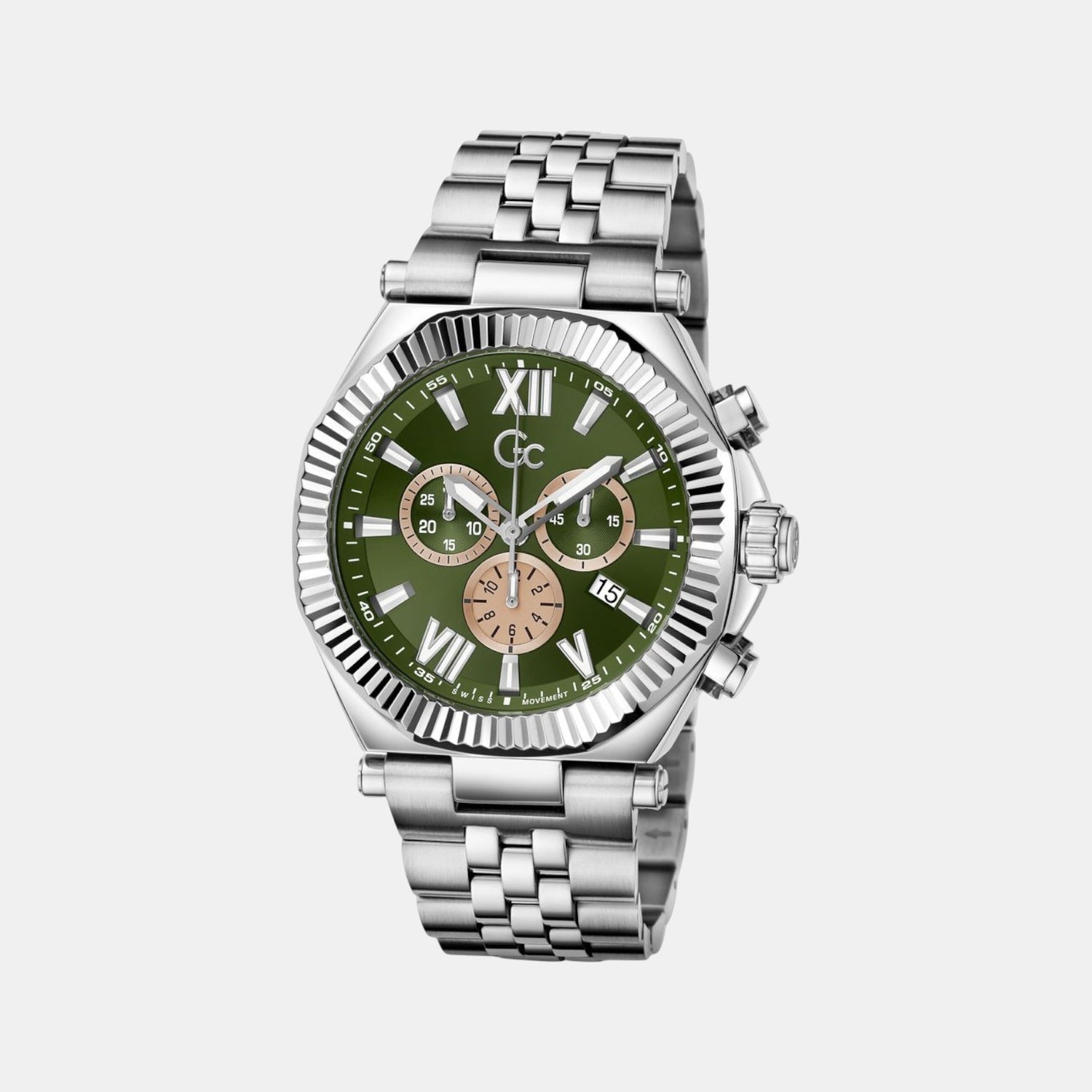 Gc Atlas Men Quartz Green Dial Chronograph Stainless Steel Watch Z66004G9 - view 2