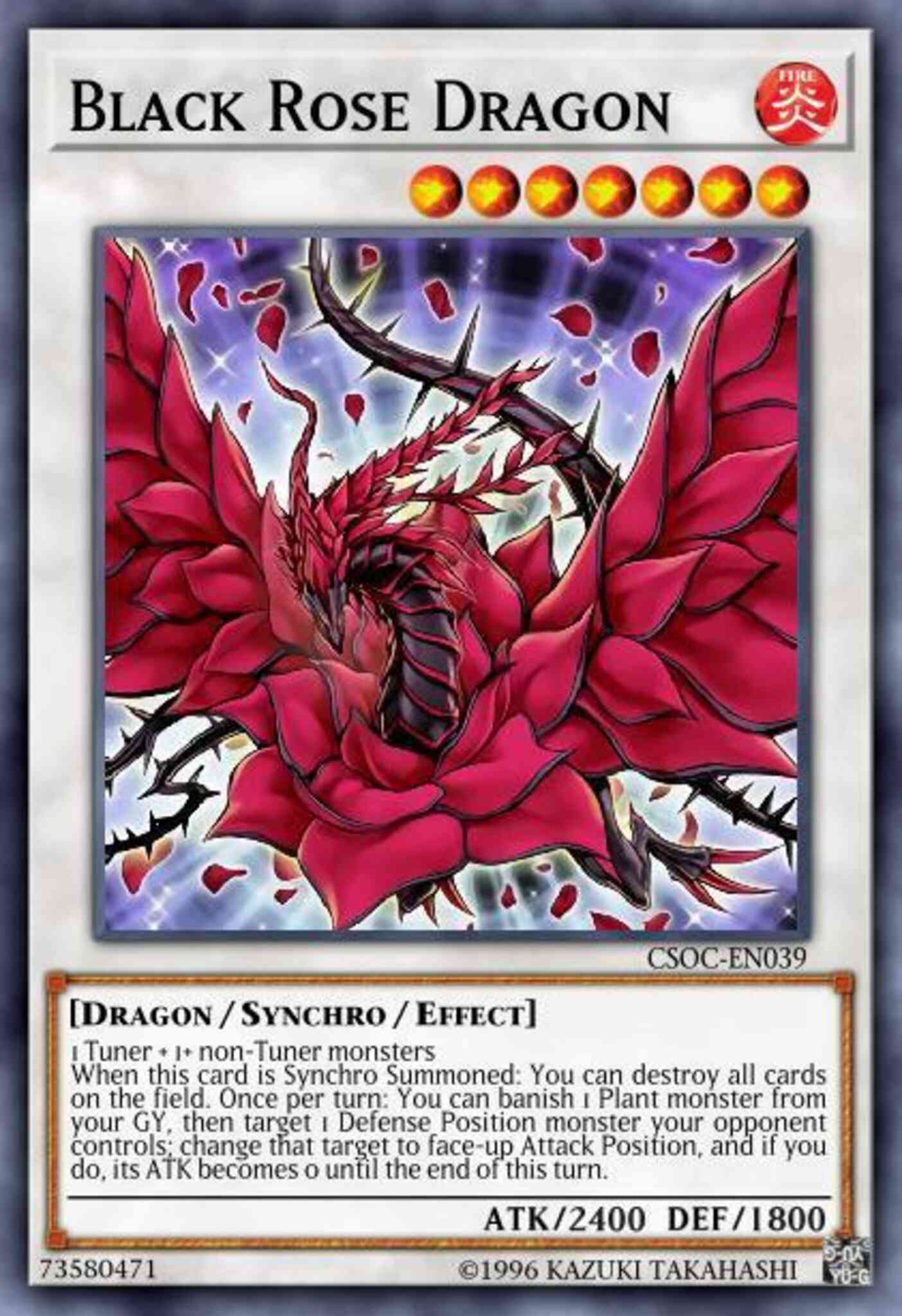 Yu-Gi-Oh! Black Rose Dragon - CSOC-EN039 - Ghost Rare - 1st Edition