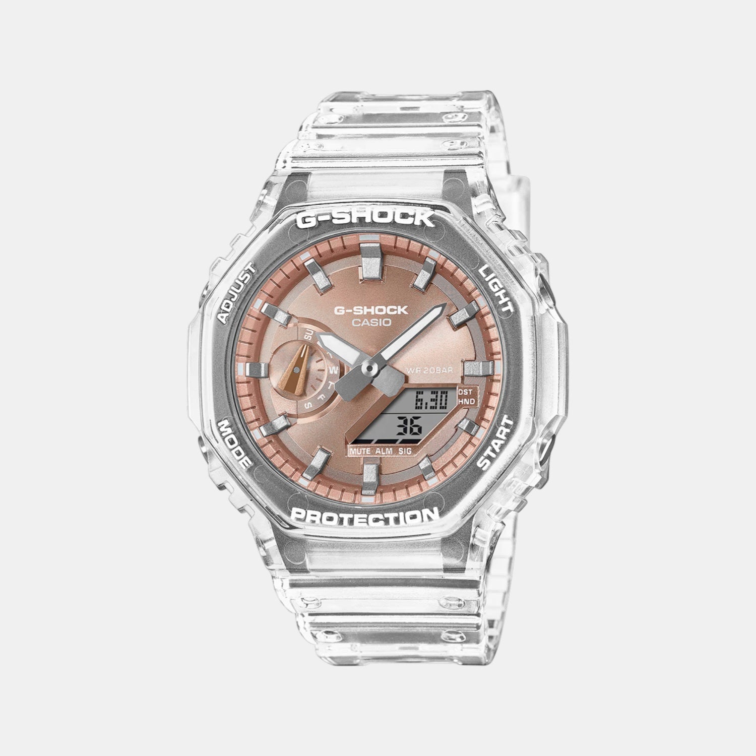 Casio G-Shock Men Quartz Orange Dial Analog Resin Watch G1689