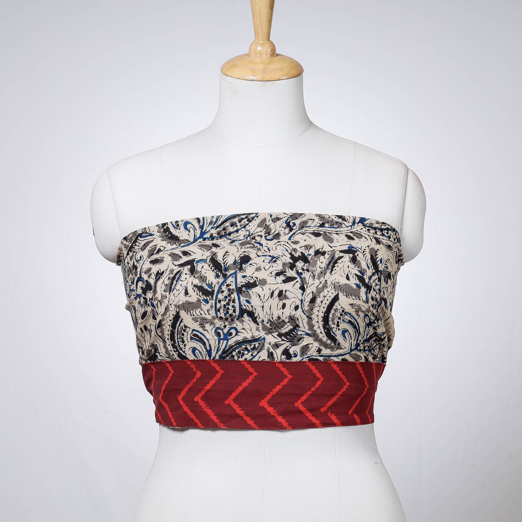NOORI BAZAR Beige - Rangoli Kalamkari Block Printed Cotton Blouse Piece