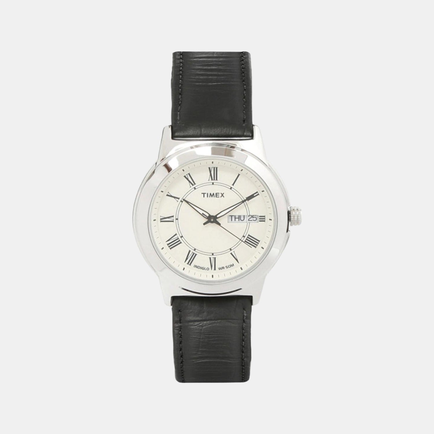 Timex Fashion Men Quartz Beige Dial Analog Leather Watch TWEG18005