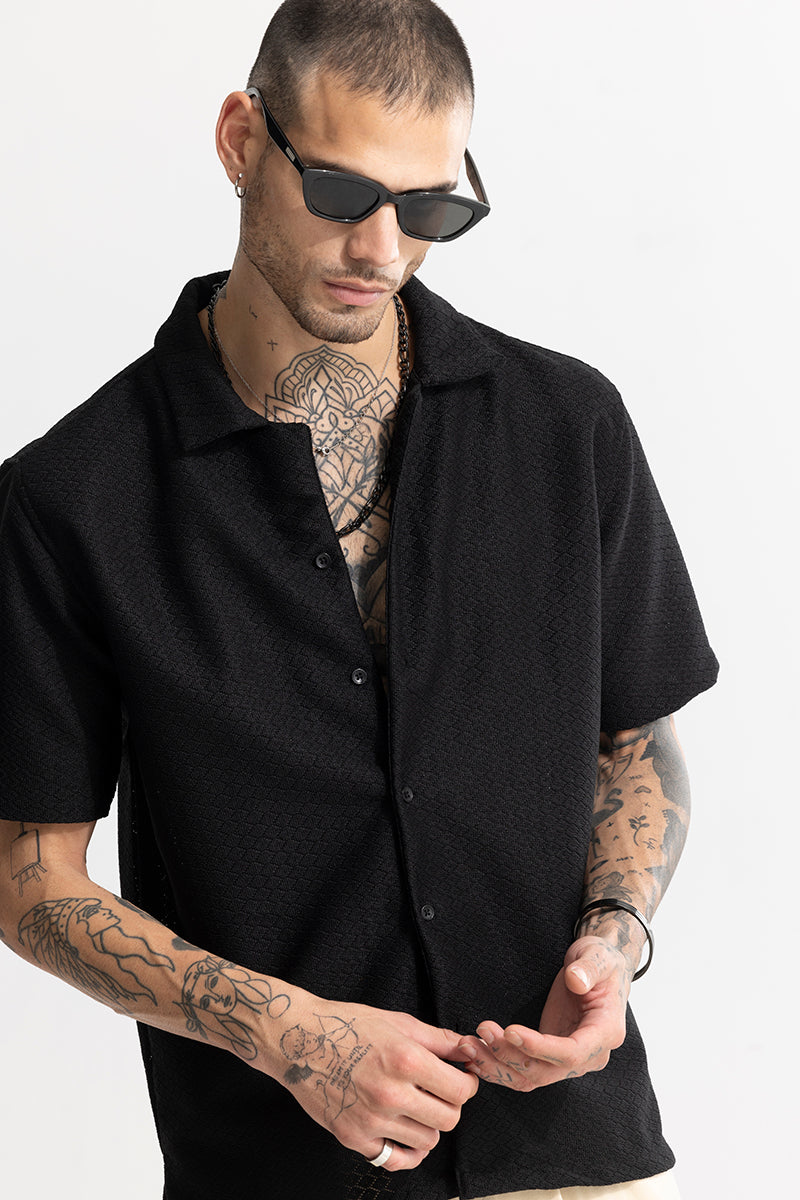 SNITCH Nector Jet Black Hakoba Shirt - view 4