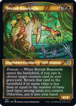 Bortuk bonerattle 296 – Magic Bortuk Bonerattle [296] [Stained Glass Showcase] [Dominaria United] [Non-Foil]
