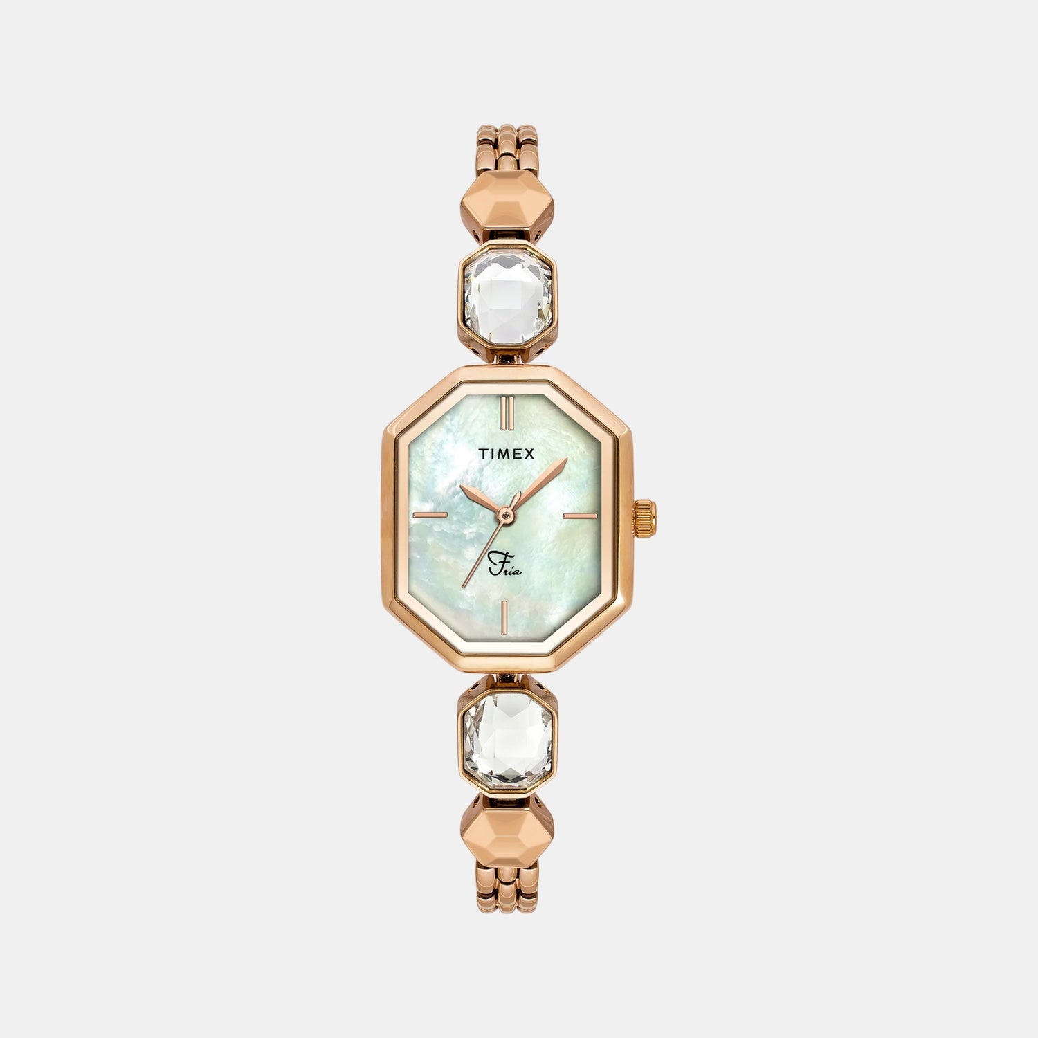 Timex Fria Women Quartz Mother Of Pearl Dial Analog Brass Watch TWEL21101