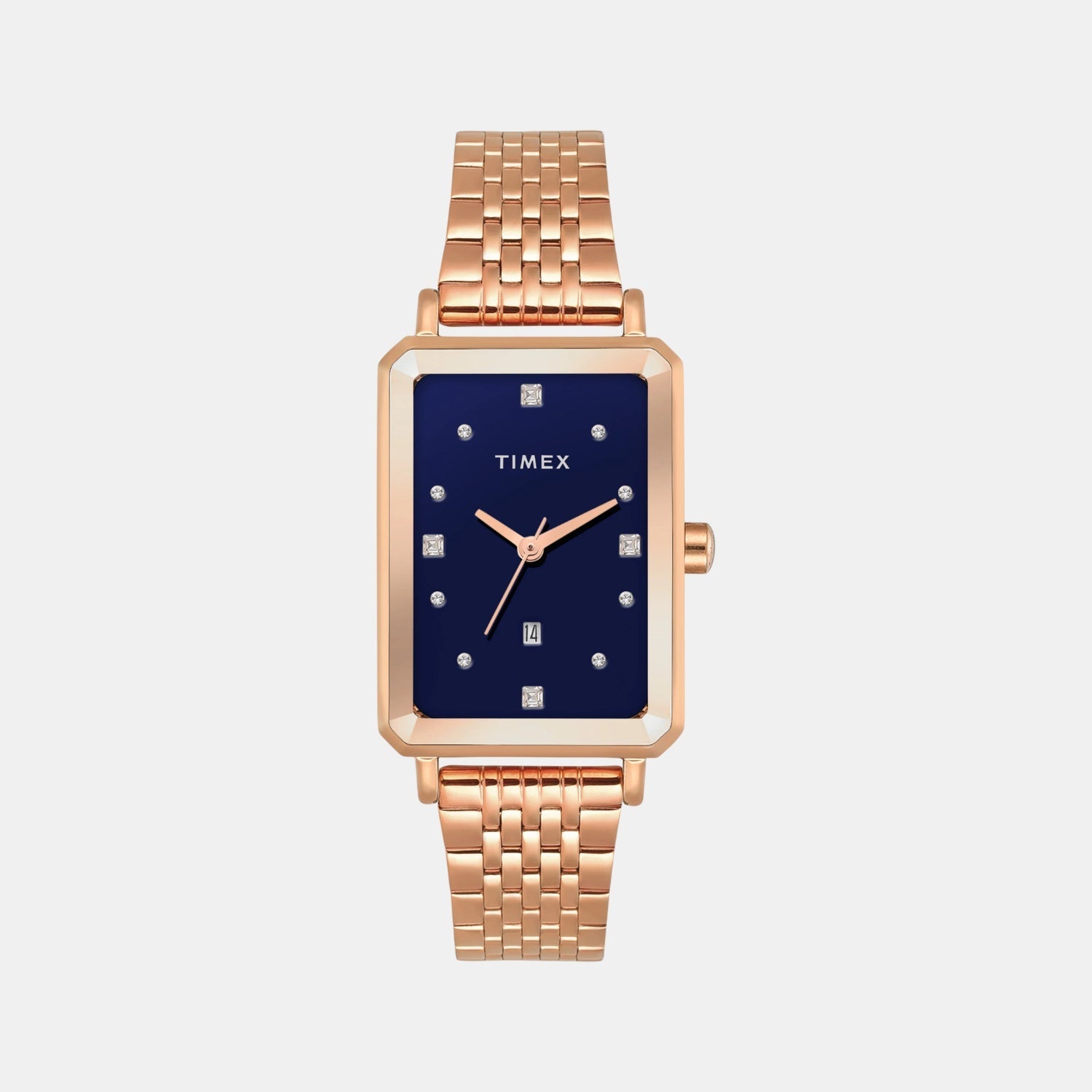 Timex Fashion Women Quartz Blue Dial Analog Stainless Steel Watch TWEL20803