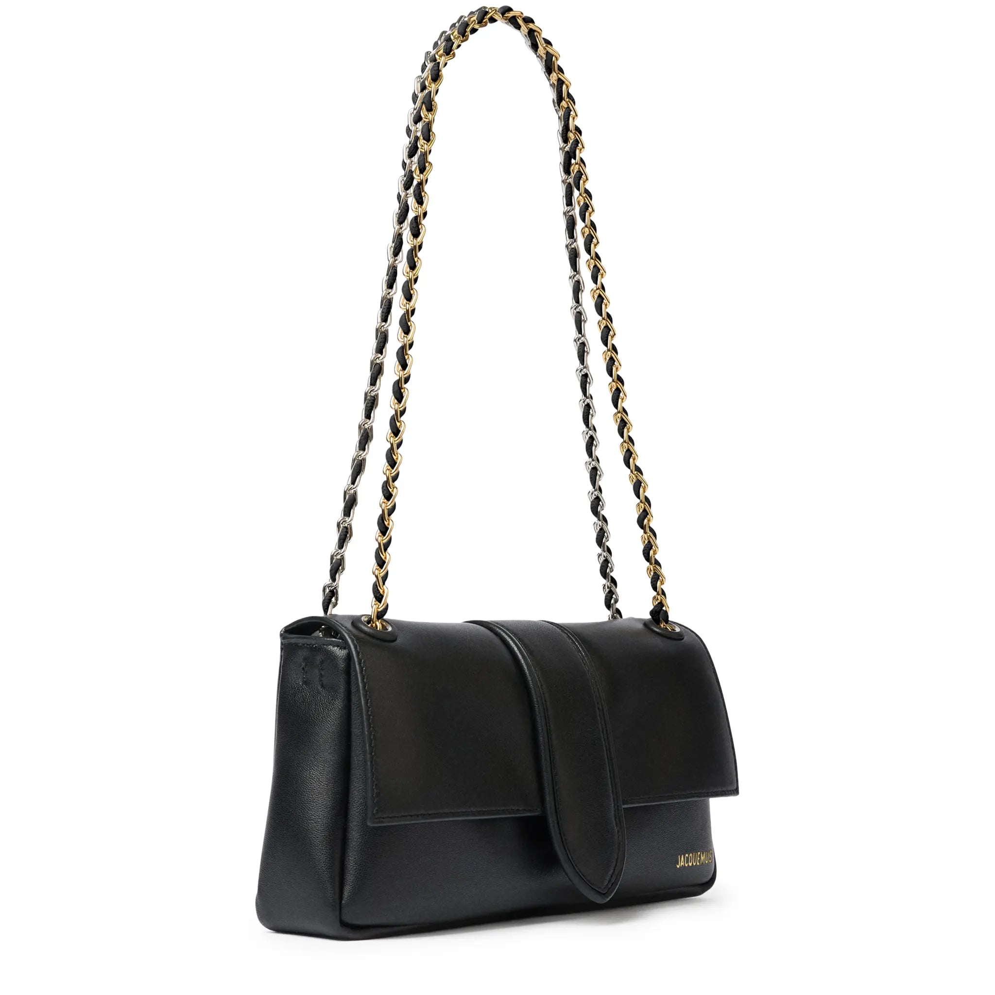 Jacquemus The Bambino Chain Soft Flap Black Shoulder Bag - view 2