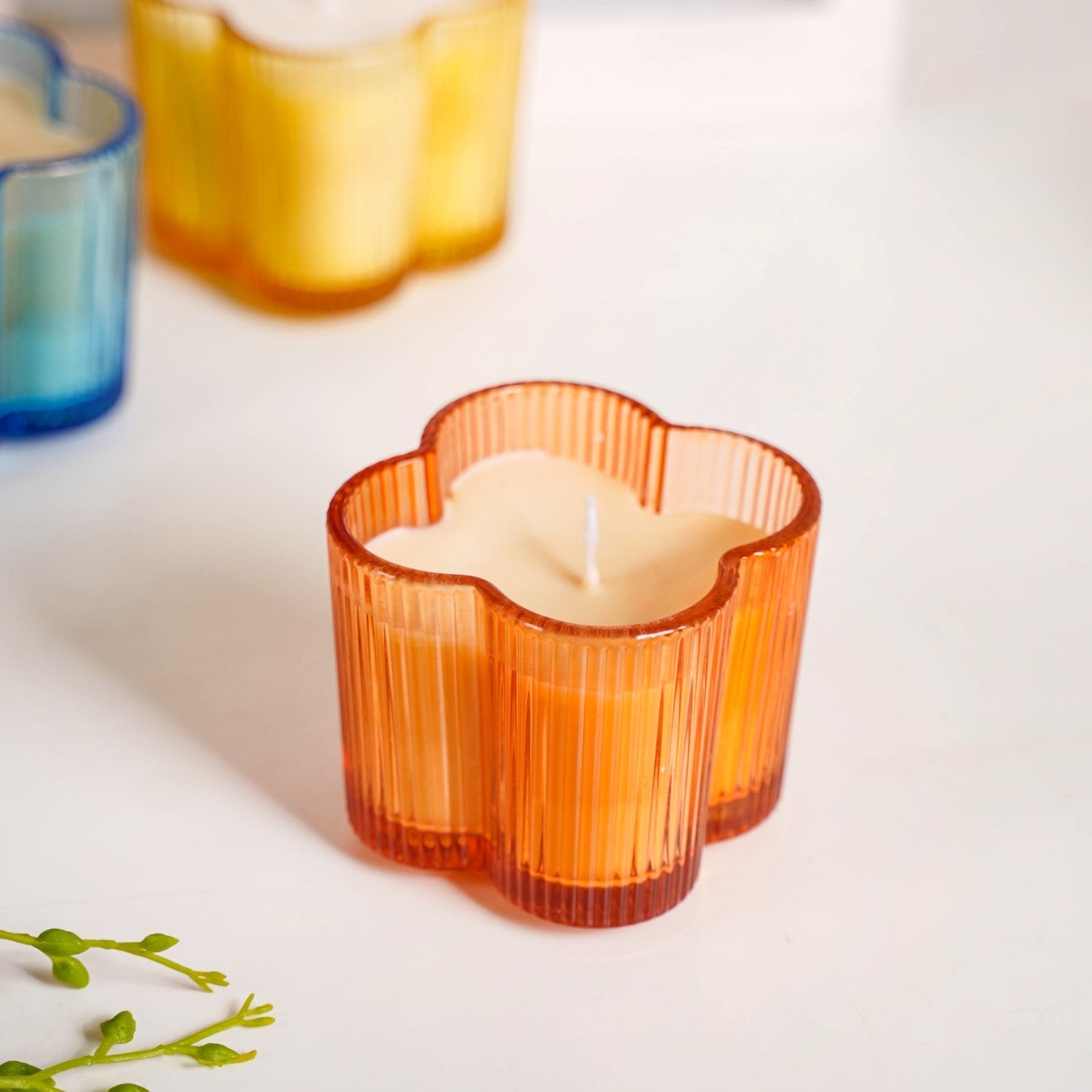 Nestasia Scented Oasis Fragrant Lucky Leaf Candle Set Of 4 - view 8