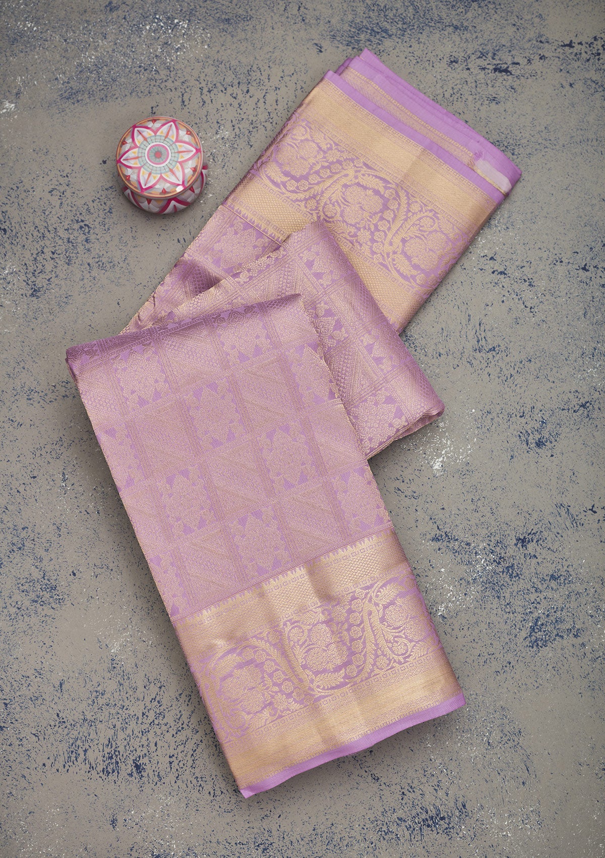 Koskii Lavender Zariwork Pure Silk Saree – Women's