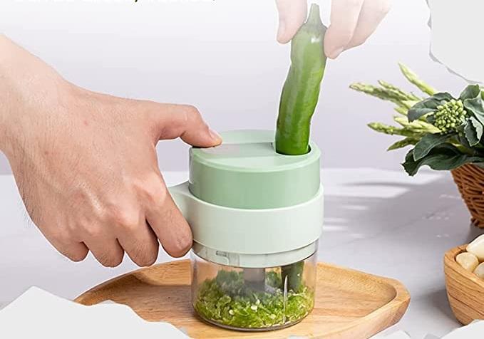 Roposo Clout ABS Stainless Steel Large Quick & Powerful Manual Hand Held Vegetable/Fruit Chopper