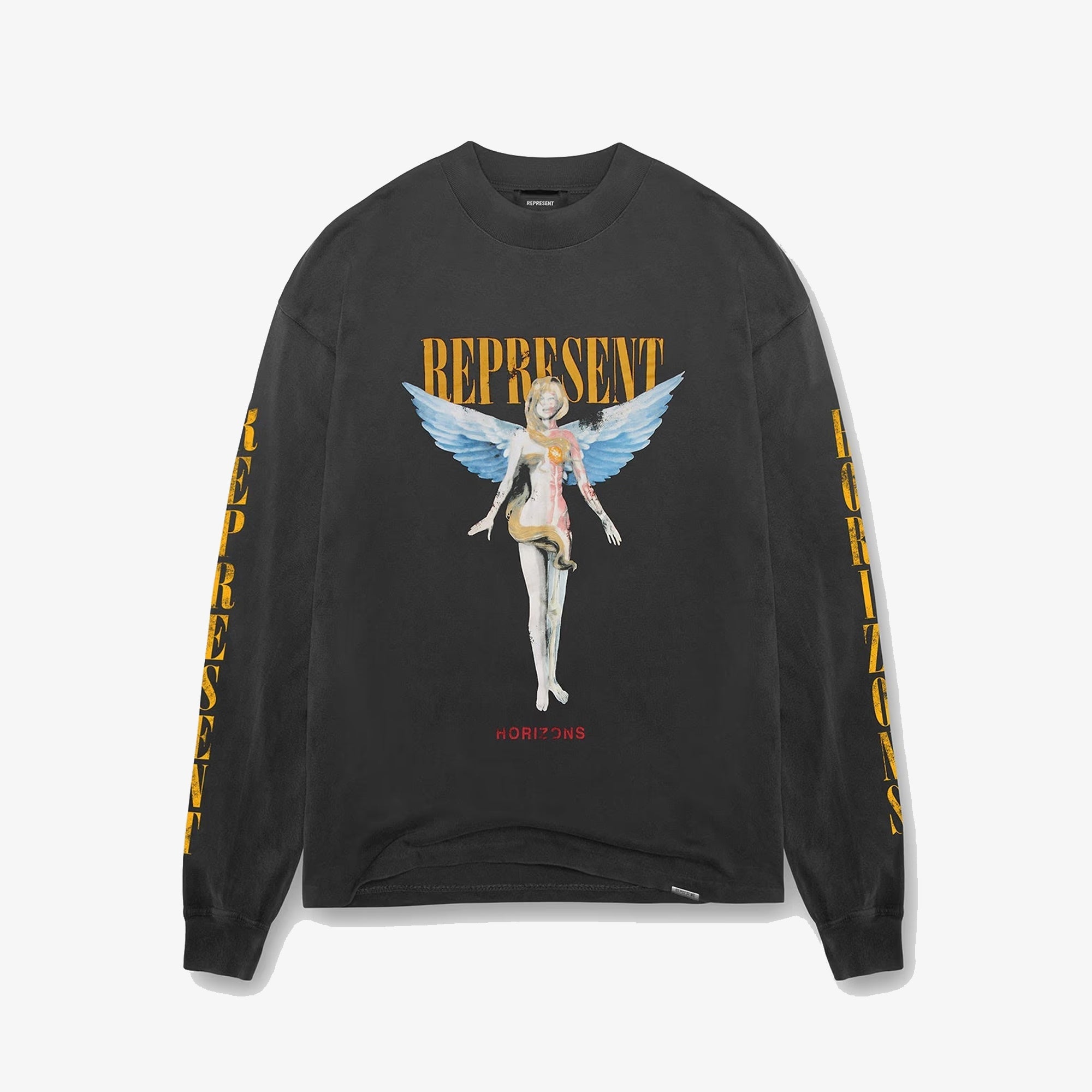 Represent | REBORN LONG SLEEVE T-SHIRT { AGED BLACK - view 5