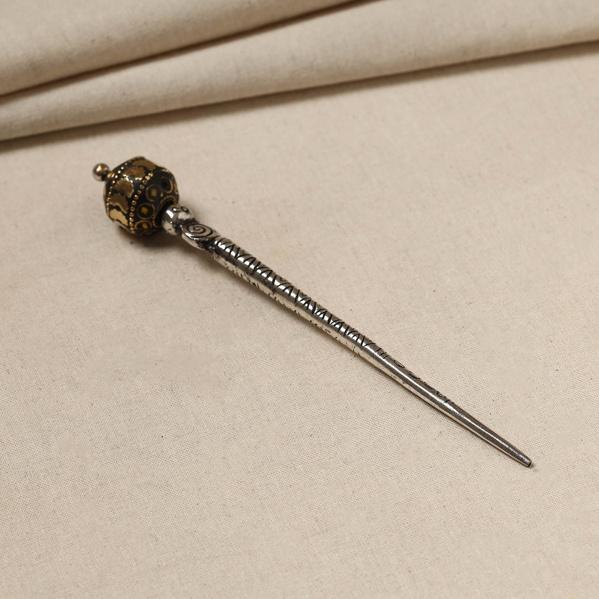 WHITE RIVER STORIES Antique Finish Oxidised German Silver Juda Stick