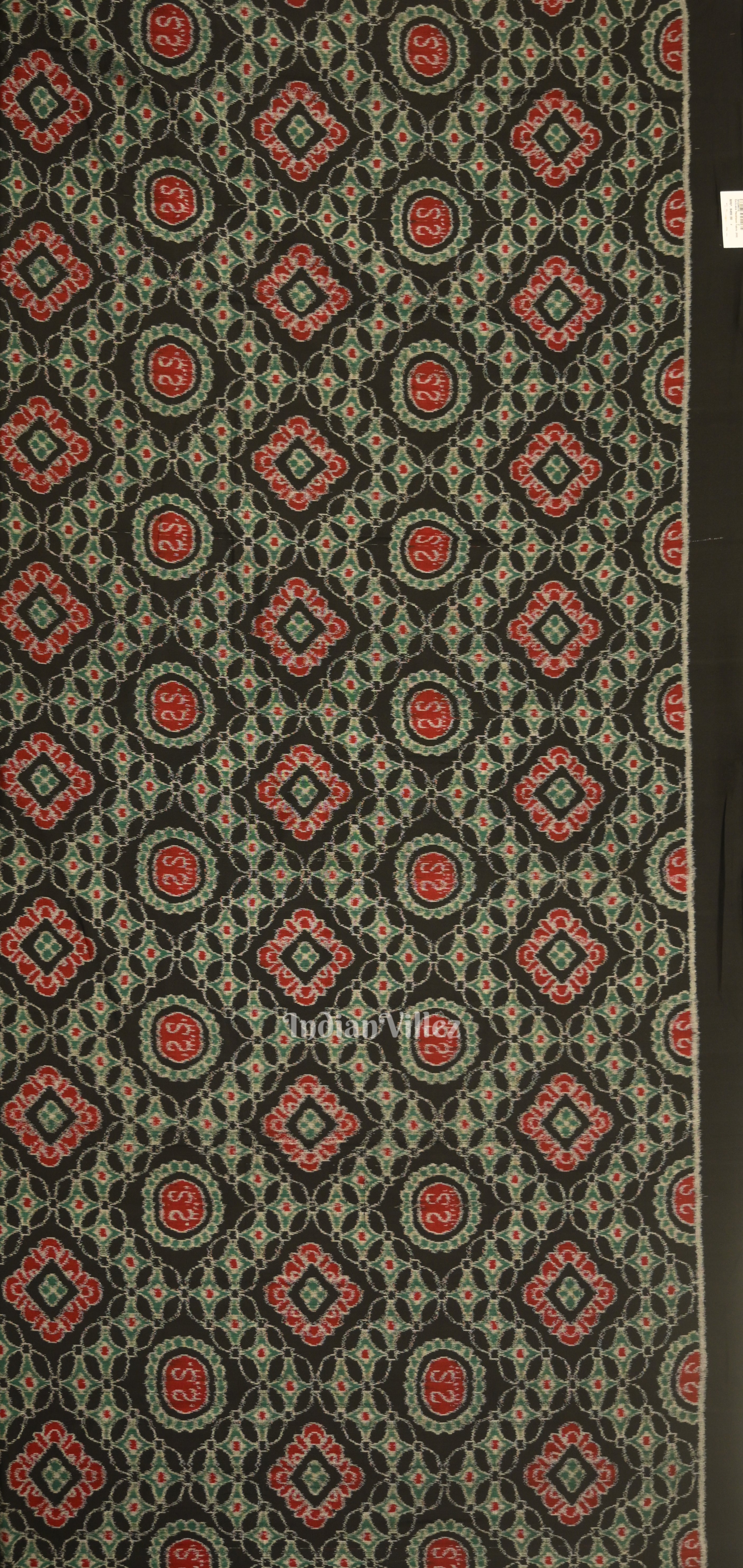 IndianVillèz Black Red Jhoti Theme Odisha Ikat Sambalpuri Dress Set & Dupatta - view 2