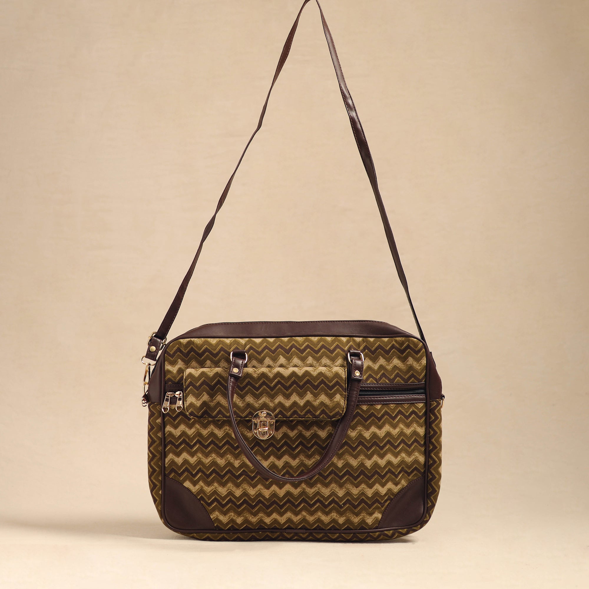 KACHCHH JI CHHAAP Brown - Handcrafted Printed Laptop Bag 14 - view 2