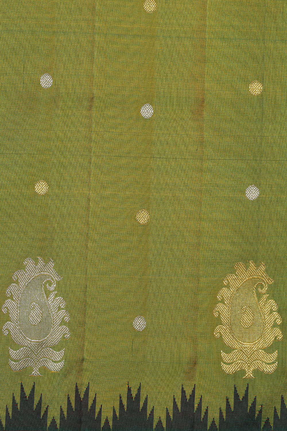 Kalanjali Gadwal Silk Green Saree – Women's - view 2