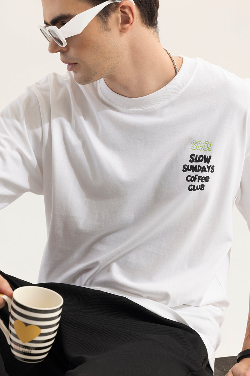 SNITCH Slow Sundays White Oversized T-Shirt - view 5