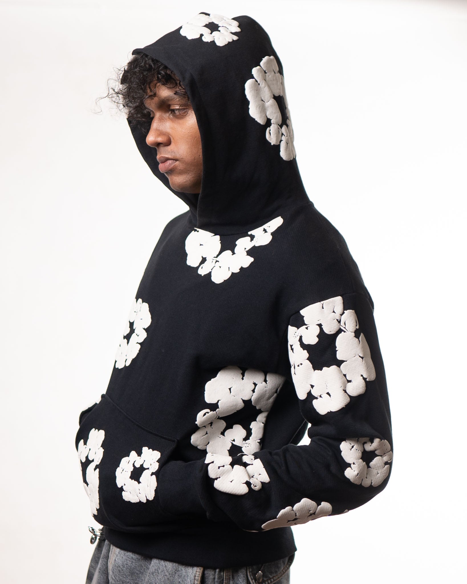 Denim Tears Black&White Floral Hoodie - view 4