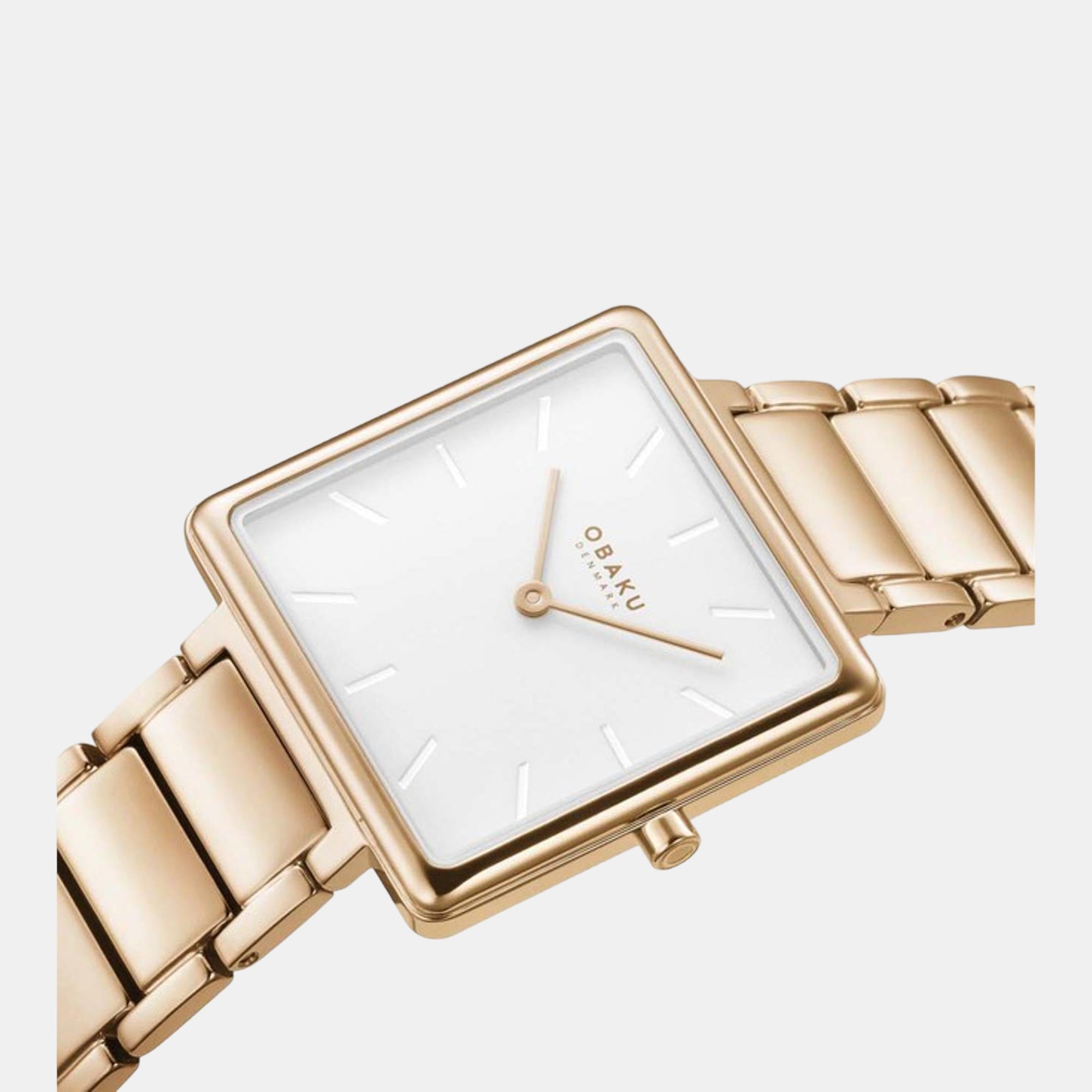Obaku Firkant Fuchsia Women Quartz White Dial Analog Stainless Steel Watch V259LXVISV - view 2