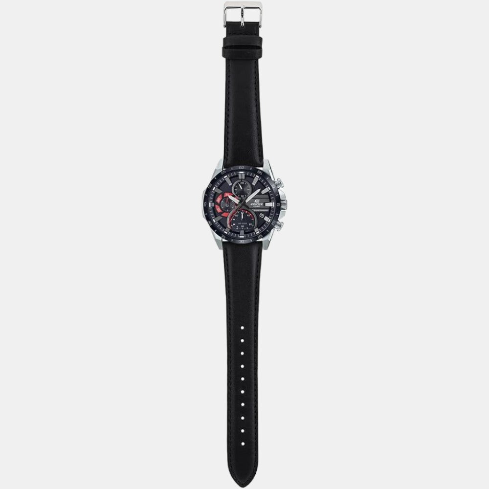 Casio Edifice Men Quartz Black Dial Chronograph Leather Watch ED549 - view 5