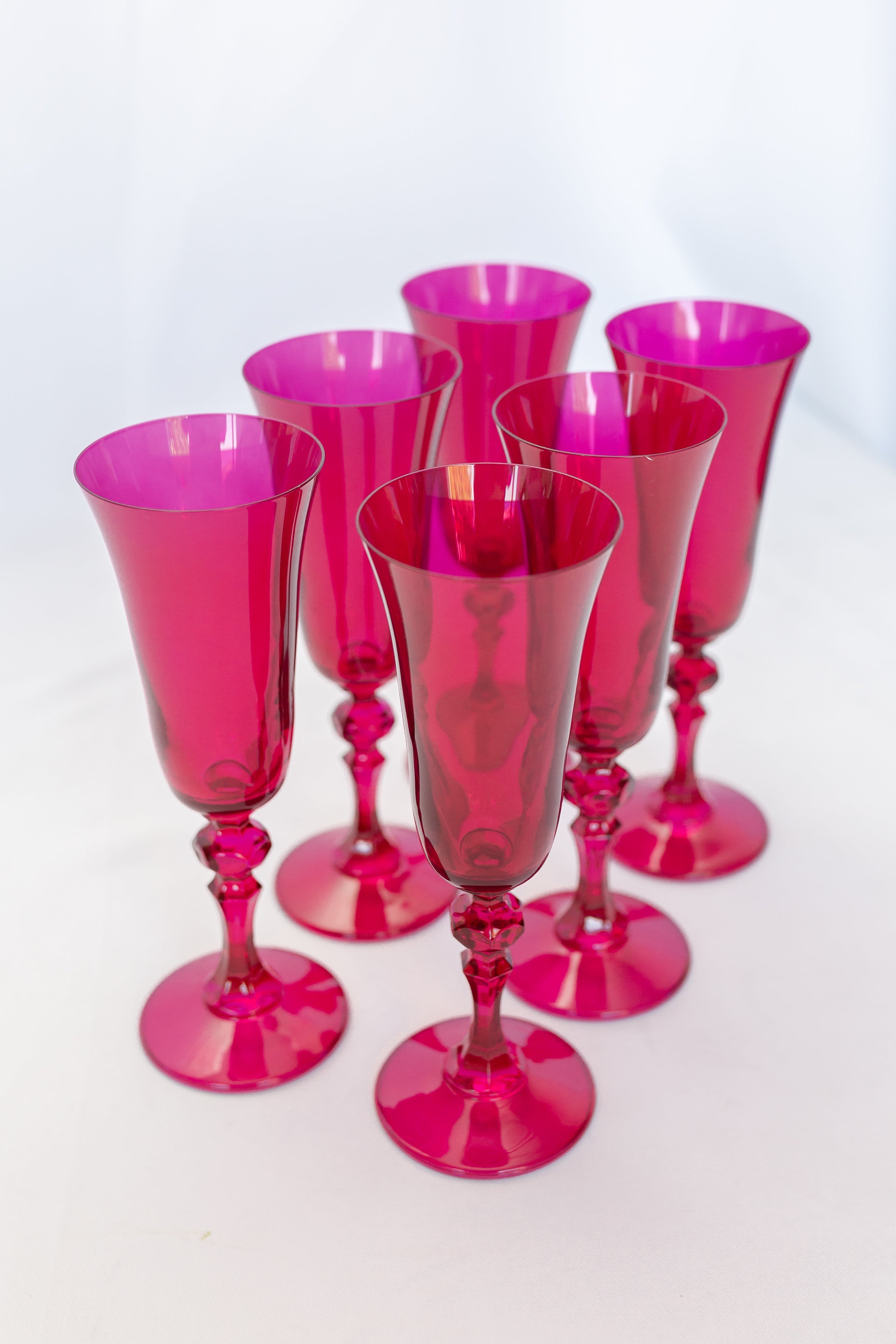Estelle Colored Glass Estelle Colored Regal Flute - Set of 6 {Viva Magenta (Our Fuchsia)}