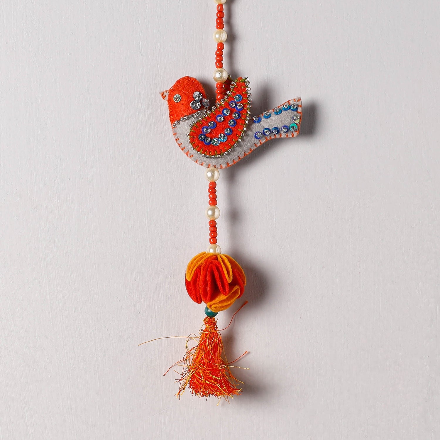 WITH LOVE BY KANIKA Bird - Handmade Felt & Beadwork Wall Hanging - view 2