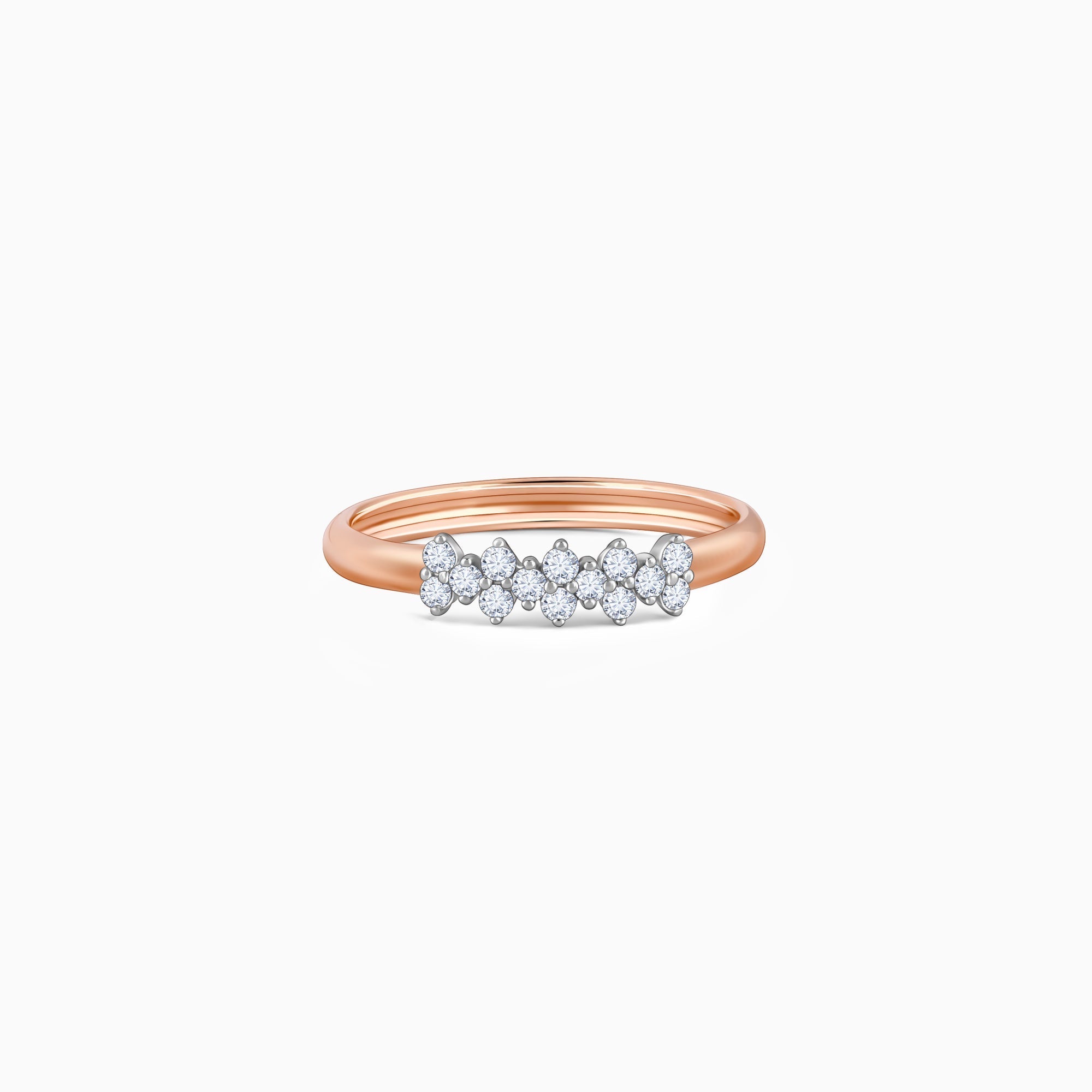 GIVA Jewellery Rose Gold Bunch of Grace Diamond Ring