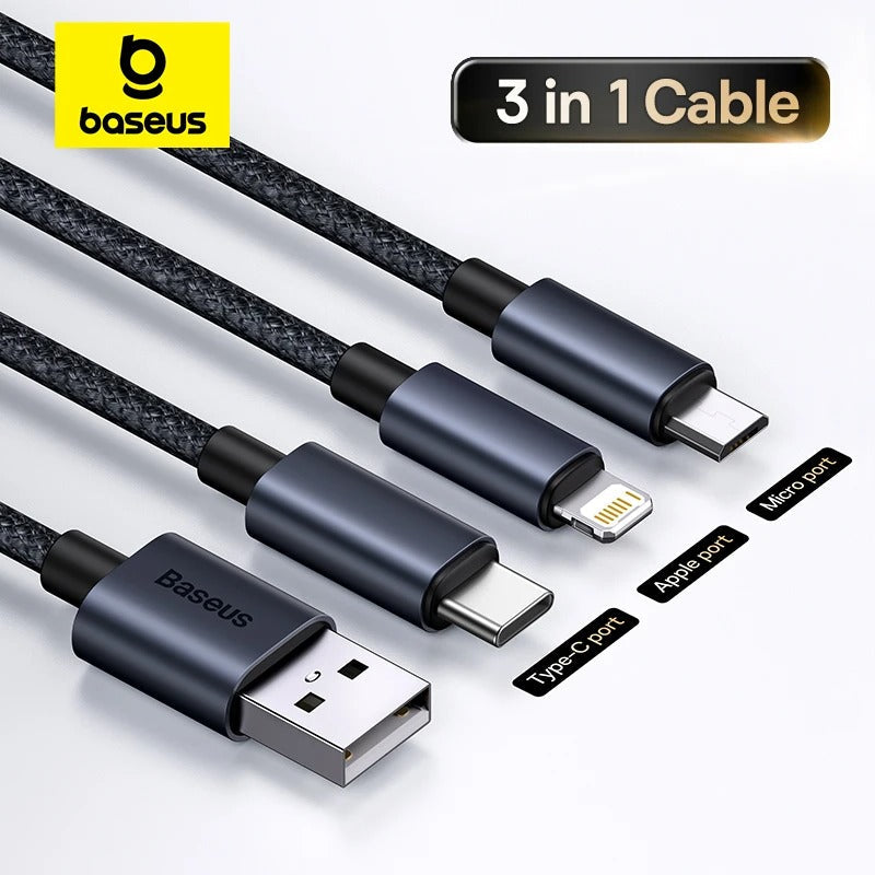 Peeperly Sonic Stream 3 in 1 Type C Lightning And Micro USB Data Cable - view 4