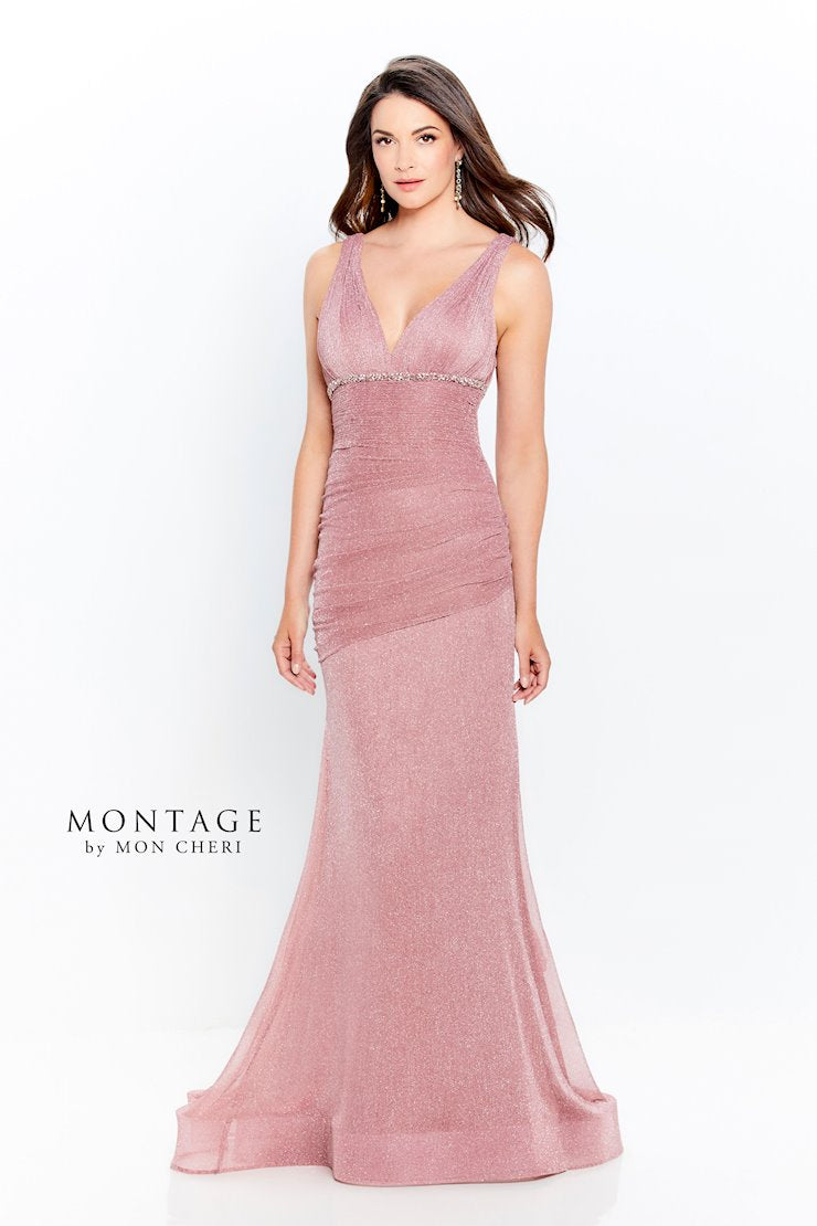 Montage 120922 Long Metallic Formal Dress – Mauve