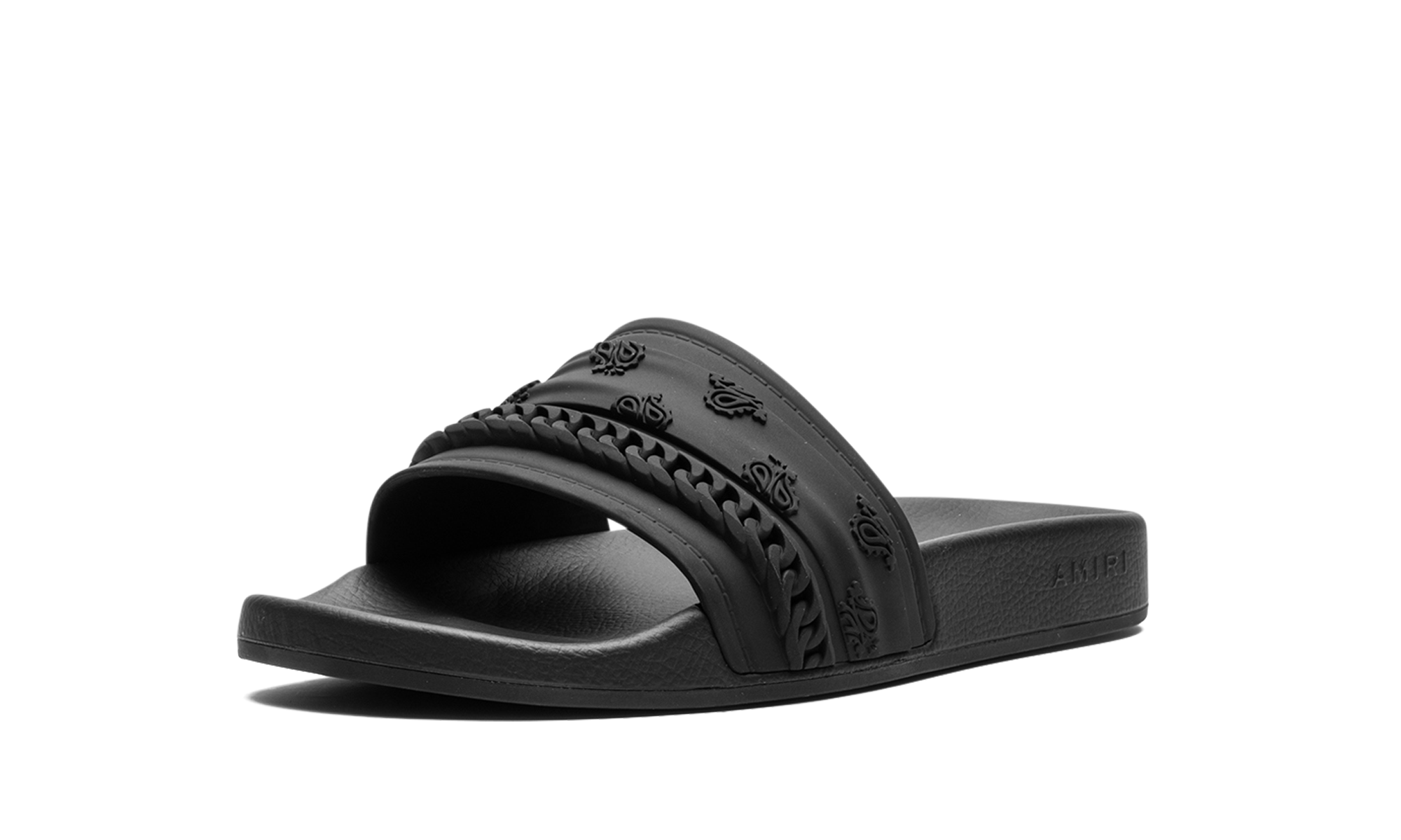 Amiri Bandana Moulded Slides Black Black - view 2
