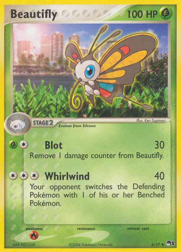 Uncommon pop1-6 non-holo – Pokémon Beautifly - 6/17 - Uncommon [pop1-6] [Non-Holo]