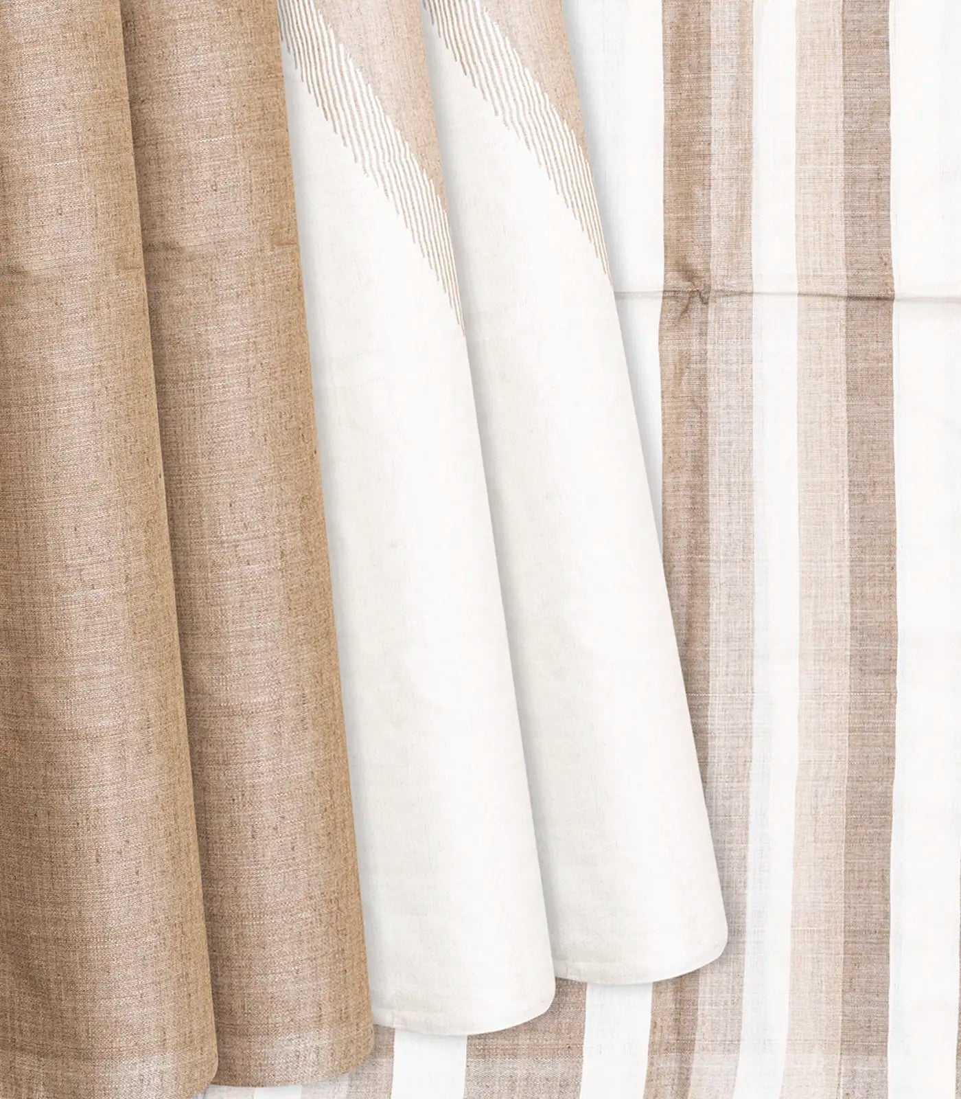 RmKV Taupe Handwoven Tussar Silk Saree With Abstract Motifs-Taupe