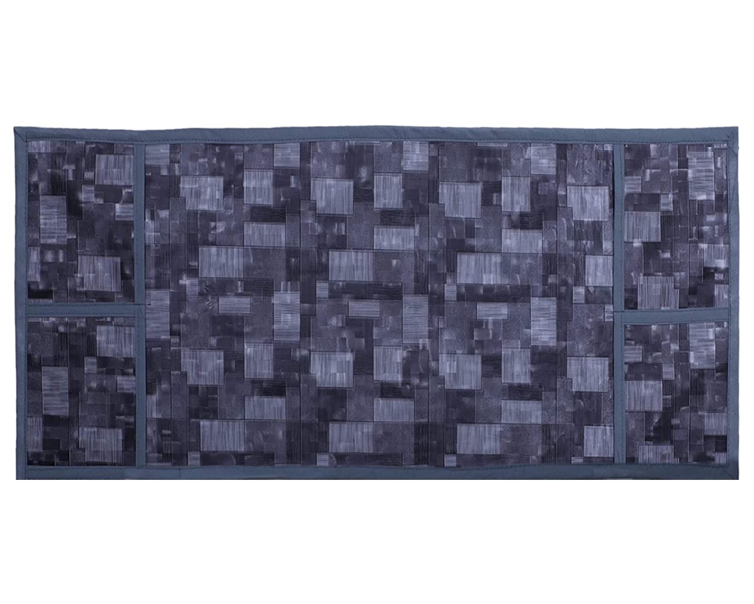 Kuber Industries Wooden Check Printed PVC Microwave Oven Top Dust Oil Proof Cover, Protective Cover with 4 Utility Pockets (Grey) - view 2