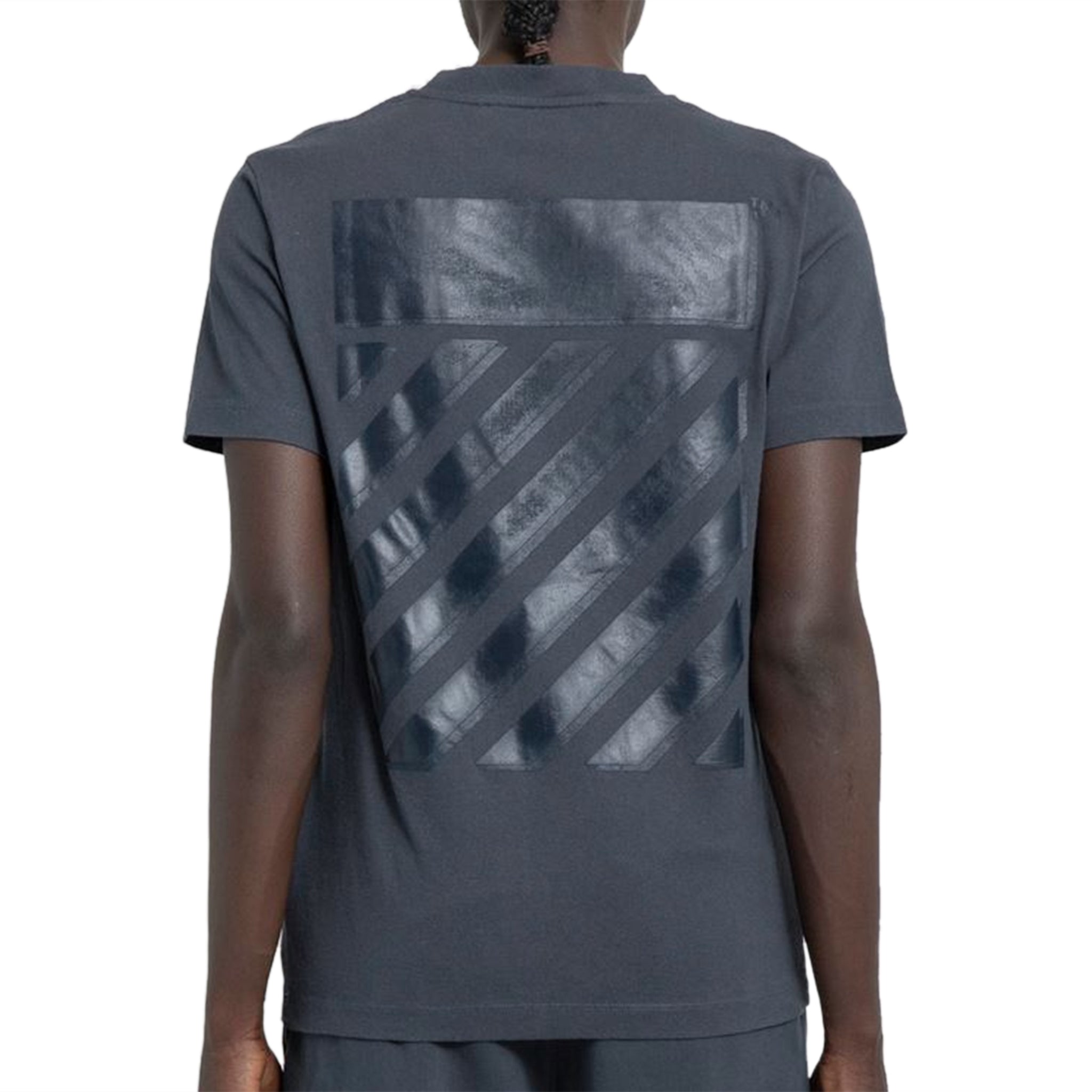 Off-White Diagonal Stripes T Shirt Dark Grey - view 2