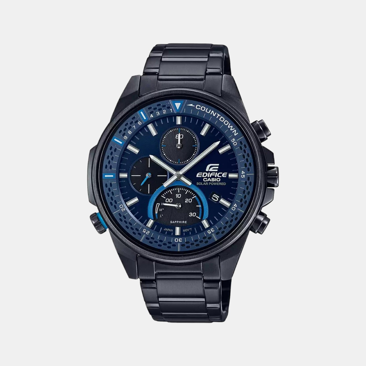 Casio Edifice Men Quartz Black Dial Chronograph Stainless Steel Watch ED510