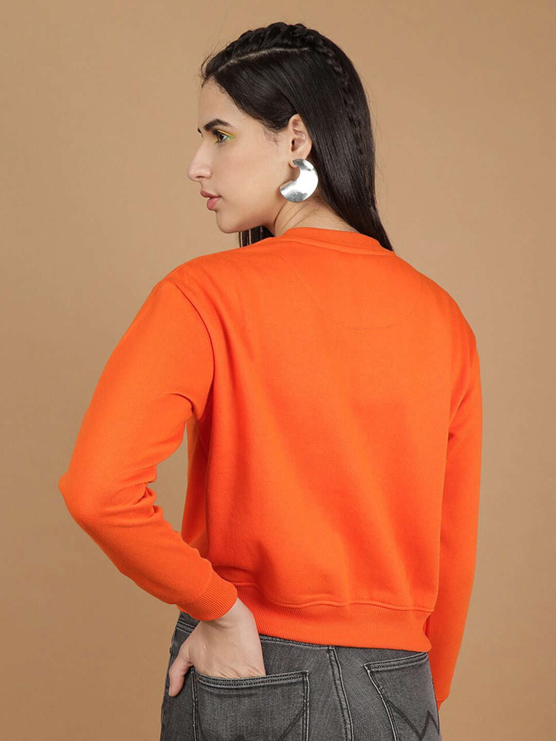 Freehand By The Indian Garage Co Women's Solid Regular Fit Sweatshirt - view 4
