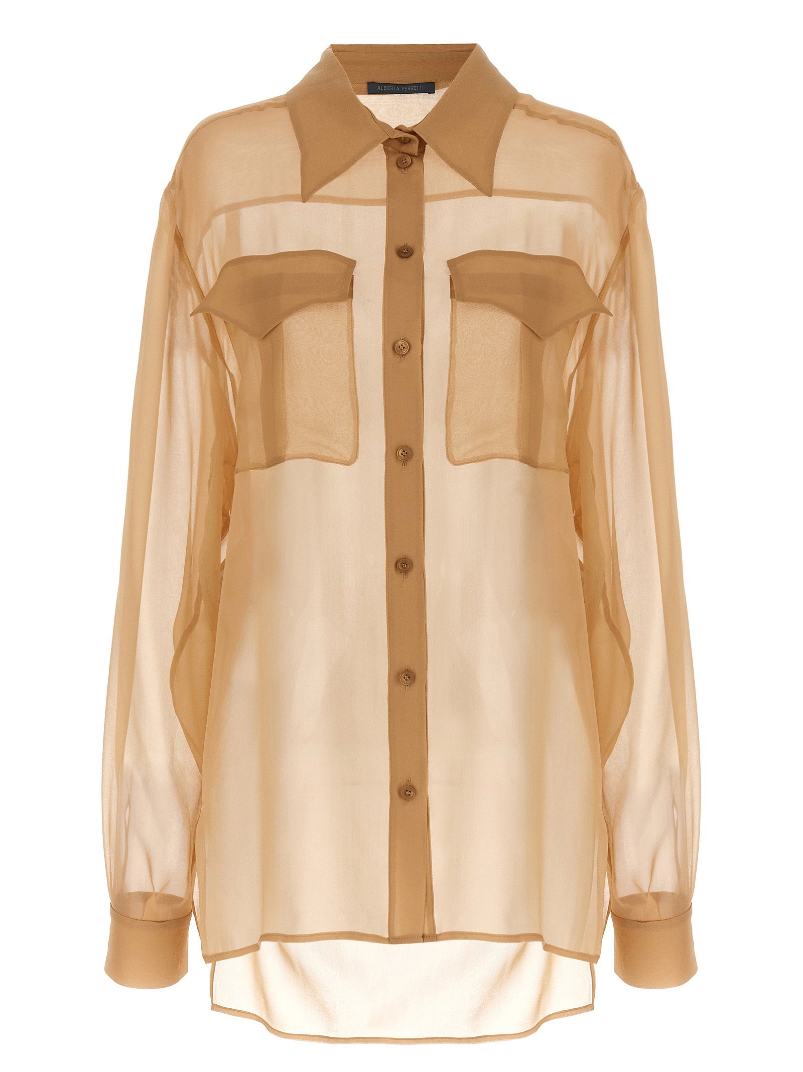 Alberta Ferretti Chiffon Shirt – 100% silk