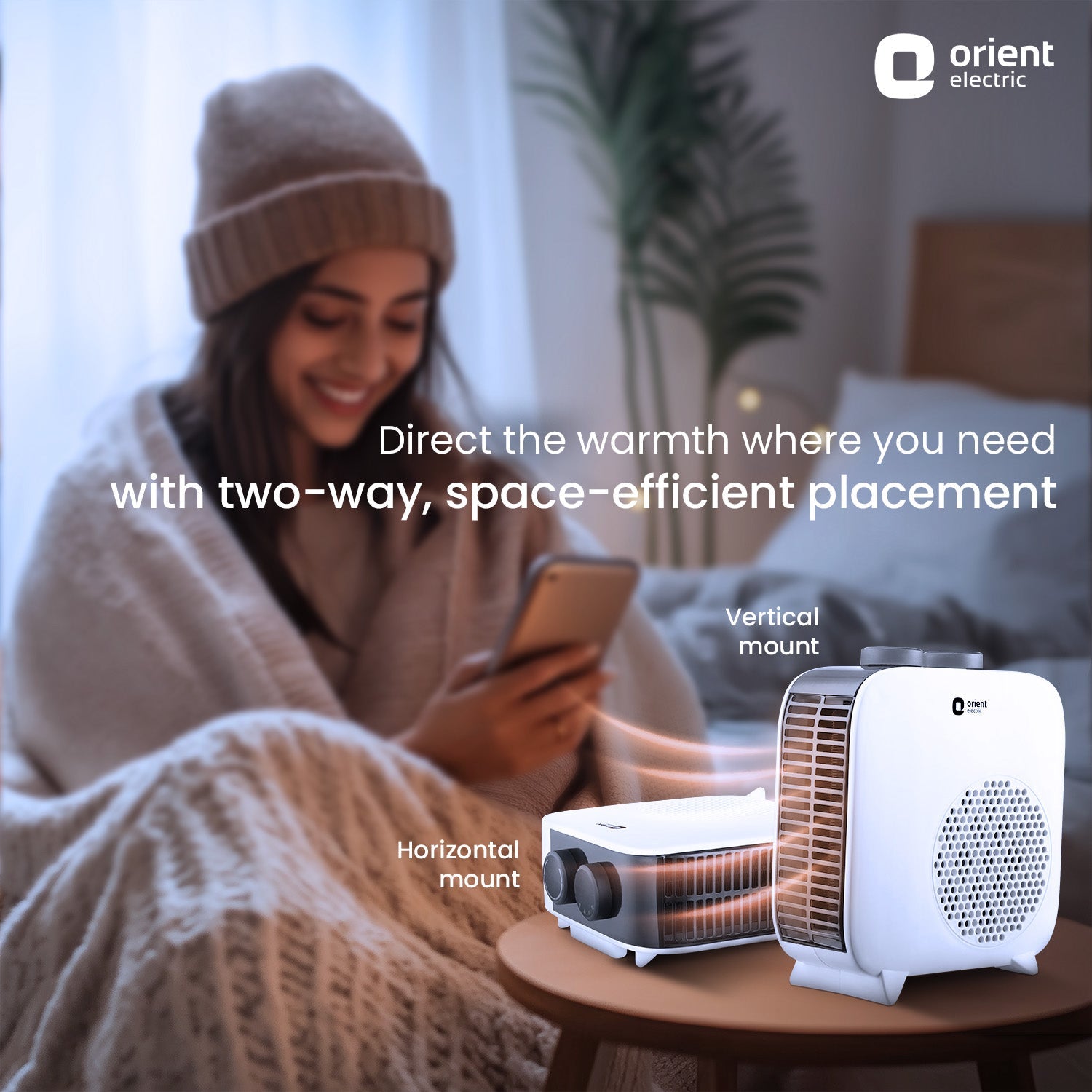 Orient Electric Glint Blower Room Heater for Home | Dual Heating Mode (1000 | 2000 Watts) | Overheat Protection | 5 Level Safety | Electric Fan Heater - view 2