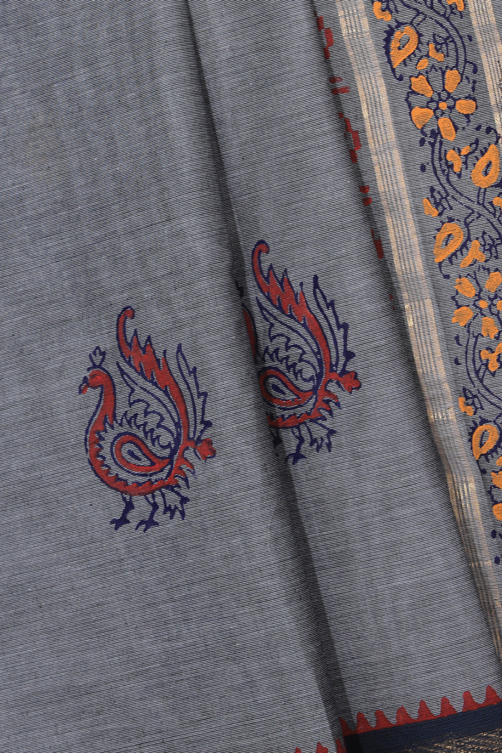 Kalanjali Ethnics Hand block printed cotton saree - view 2