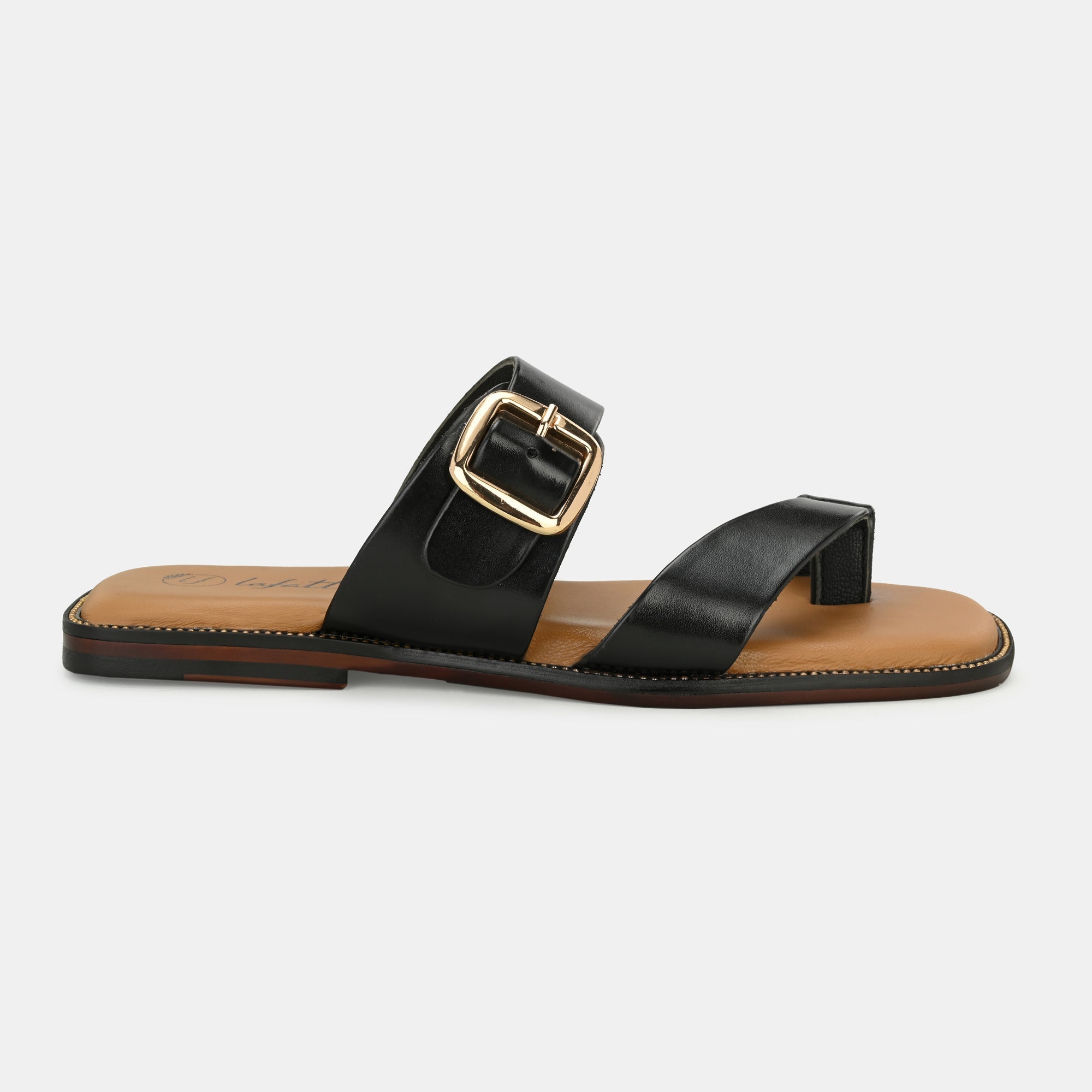 Black Buckled Slippers By Lafattio - view 8