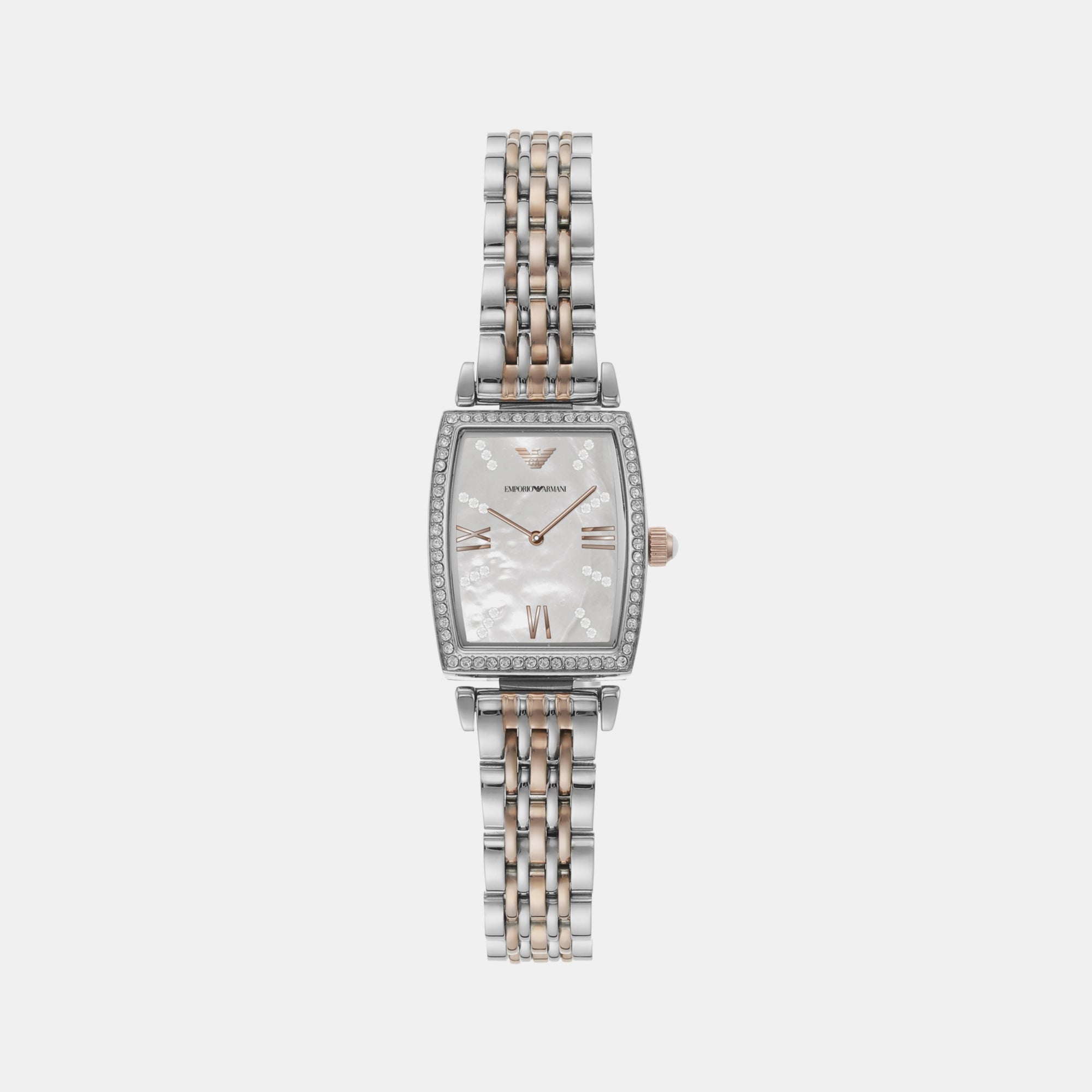 Emporio Armani Gianni T-B Women Quartz White Dial Analog Stainless Steel Watch AR11519