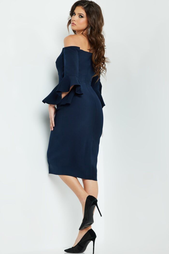 Jovani 07066 Knee Length Evening Bell Cocktail Dress - view 5