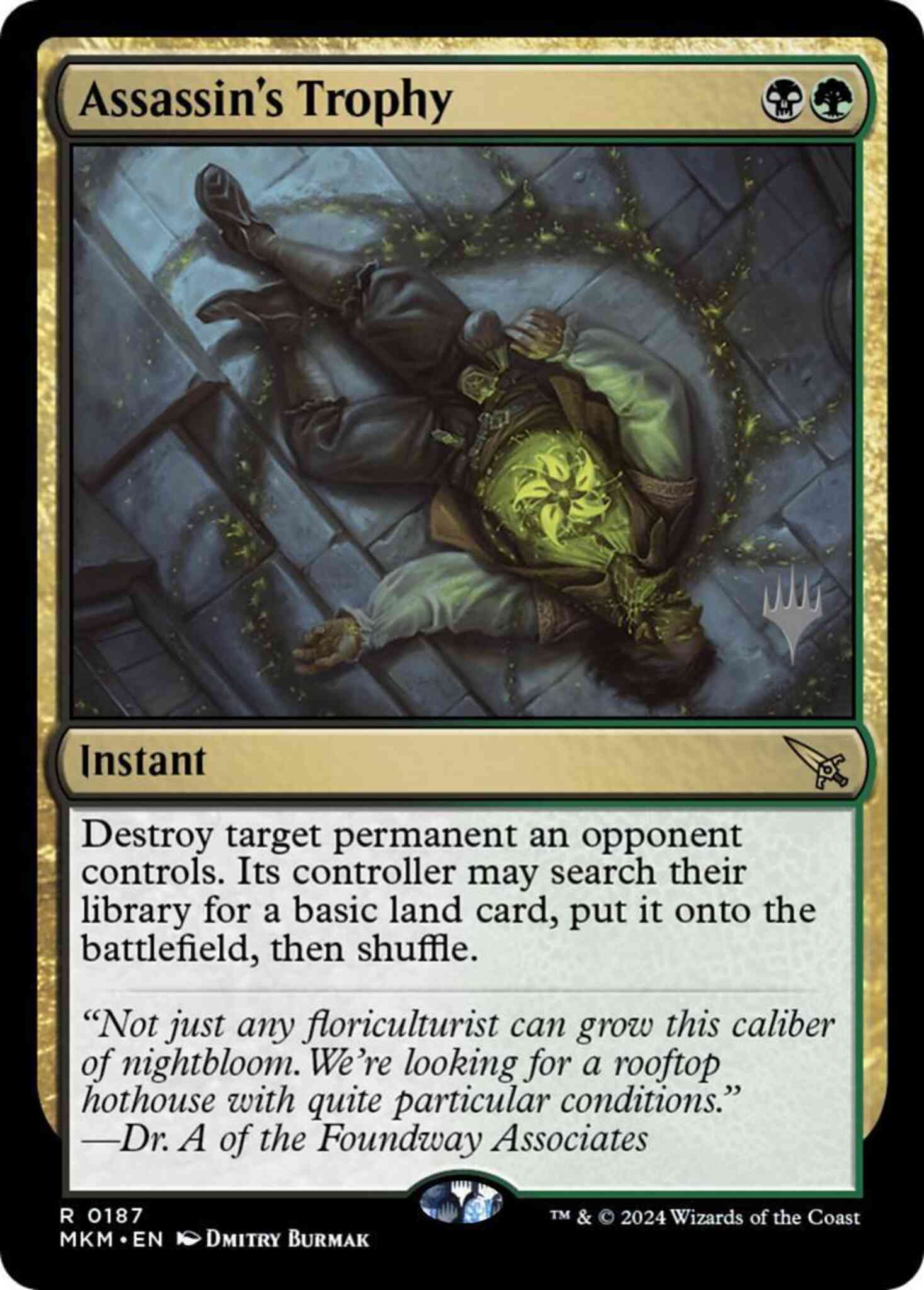 Trophy 187p promo – Magic Assassin's Trophy [187p] [Promo Pack] [Murders at Karlov Manor: Promos] [Non-Foil]